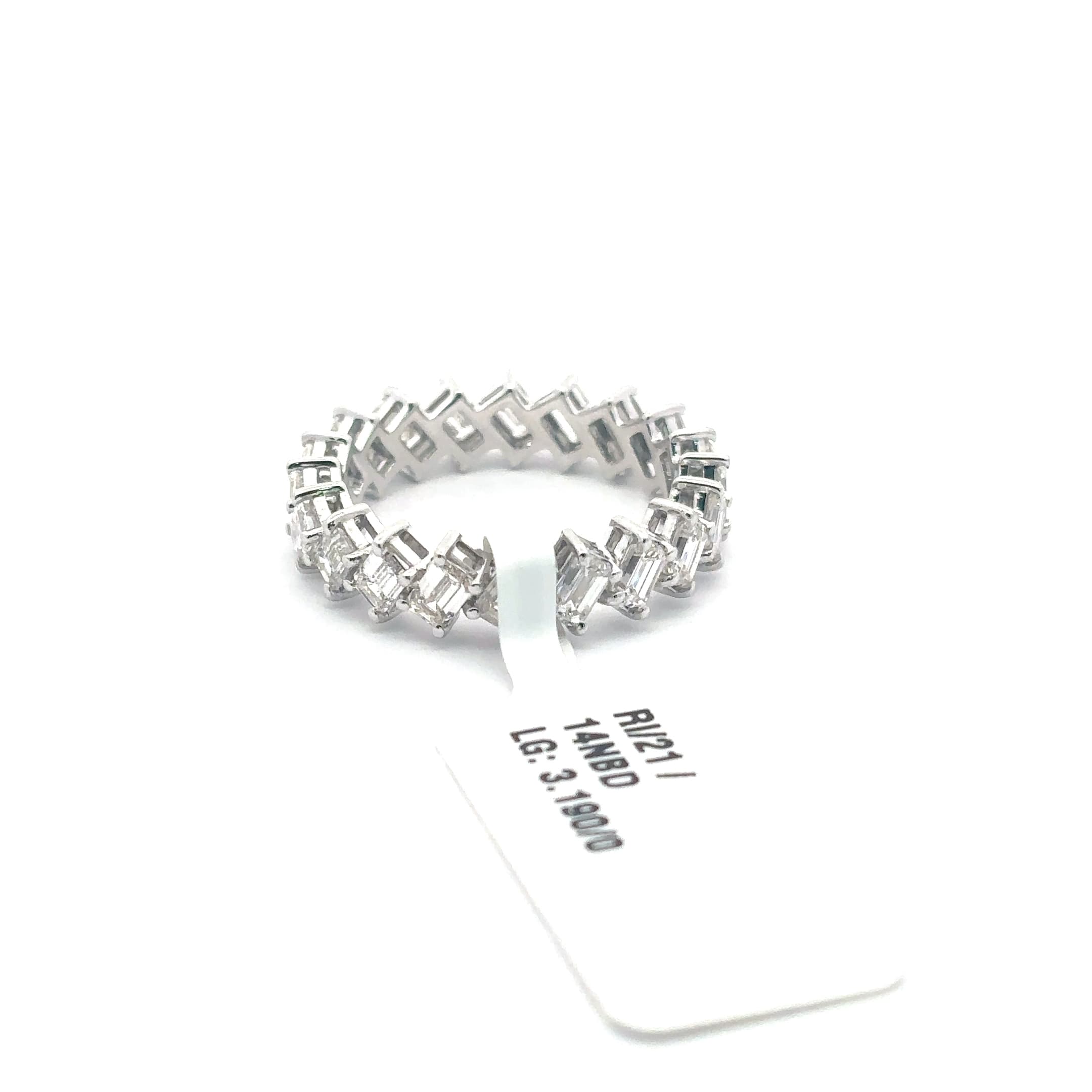 White Gold Eternity Ring with Baguette Cut Diamonds 4