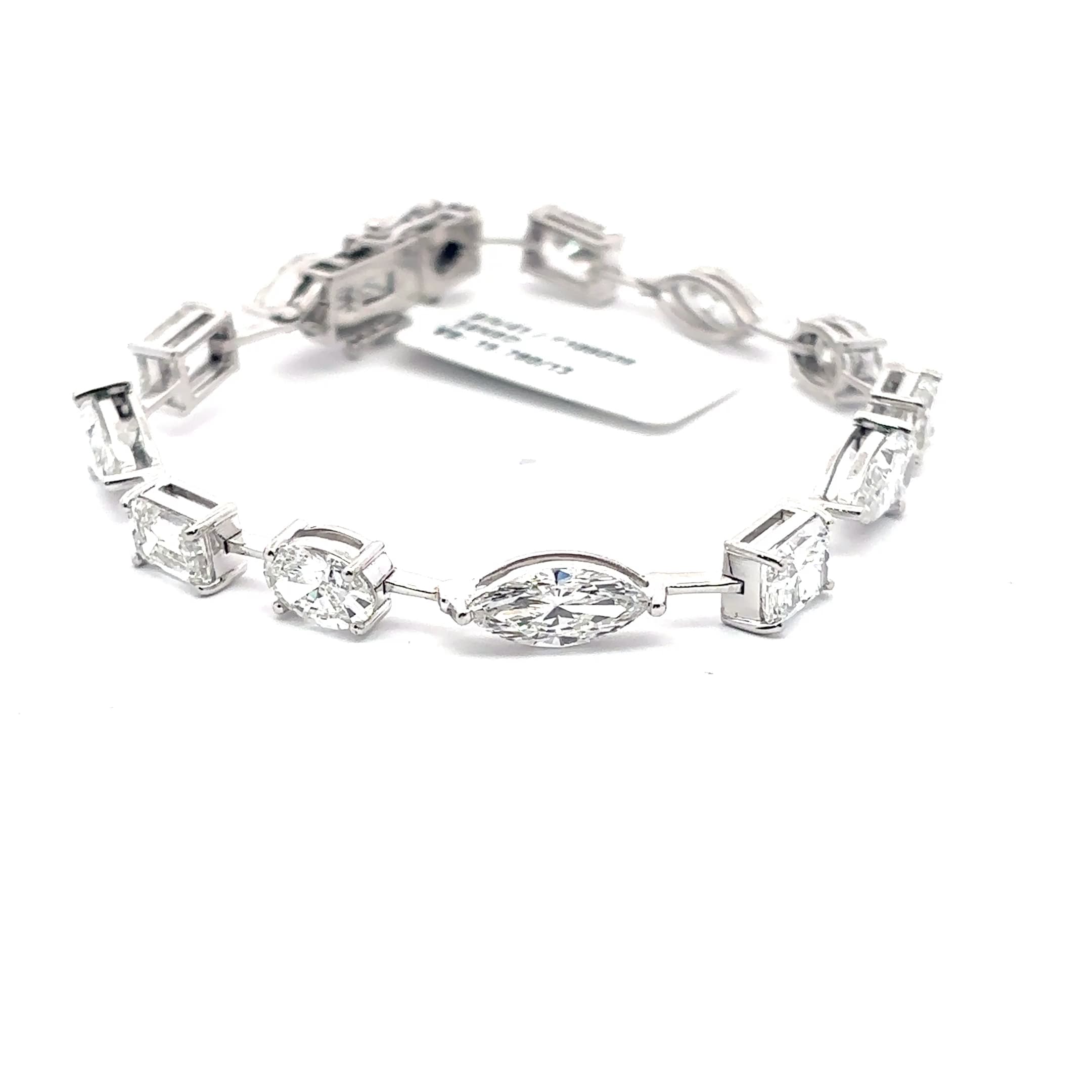 White Gold fancy mix shapes Diamond Tennis Bracelet 2