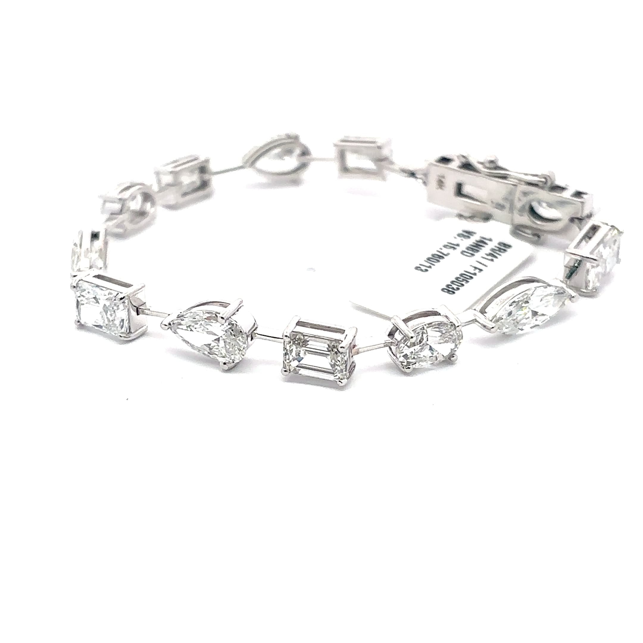 White Gold fancy mix shapes Diamond Tennis Bracelet 3