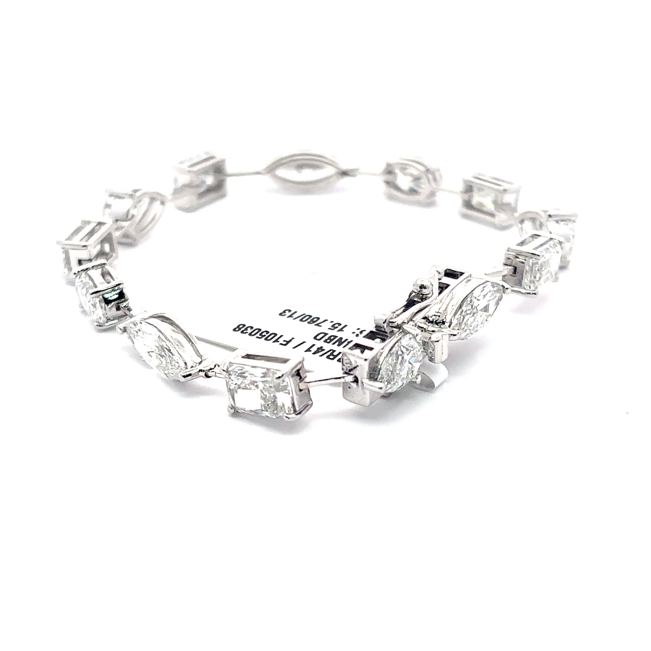 White Gold fancy mix shapes Diamond Tennis Bracelet 4