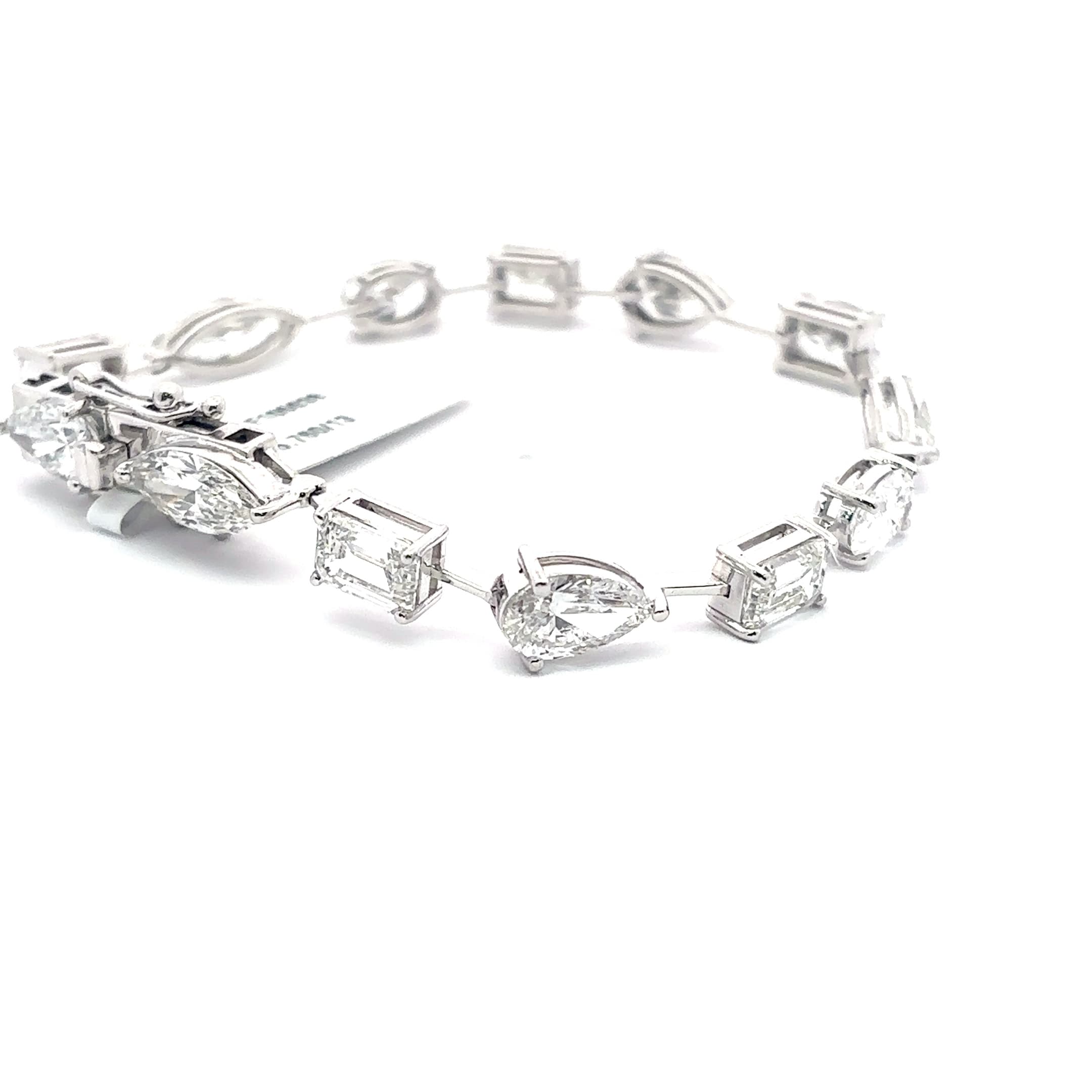 White Gold fancy mix shapes Diamond Tennis Bracelet 5