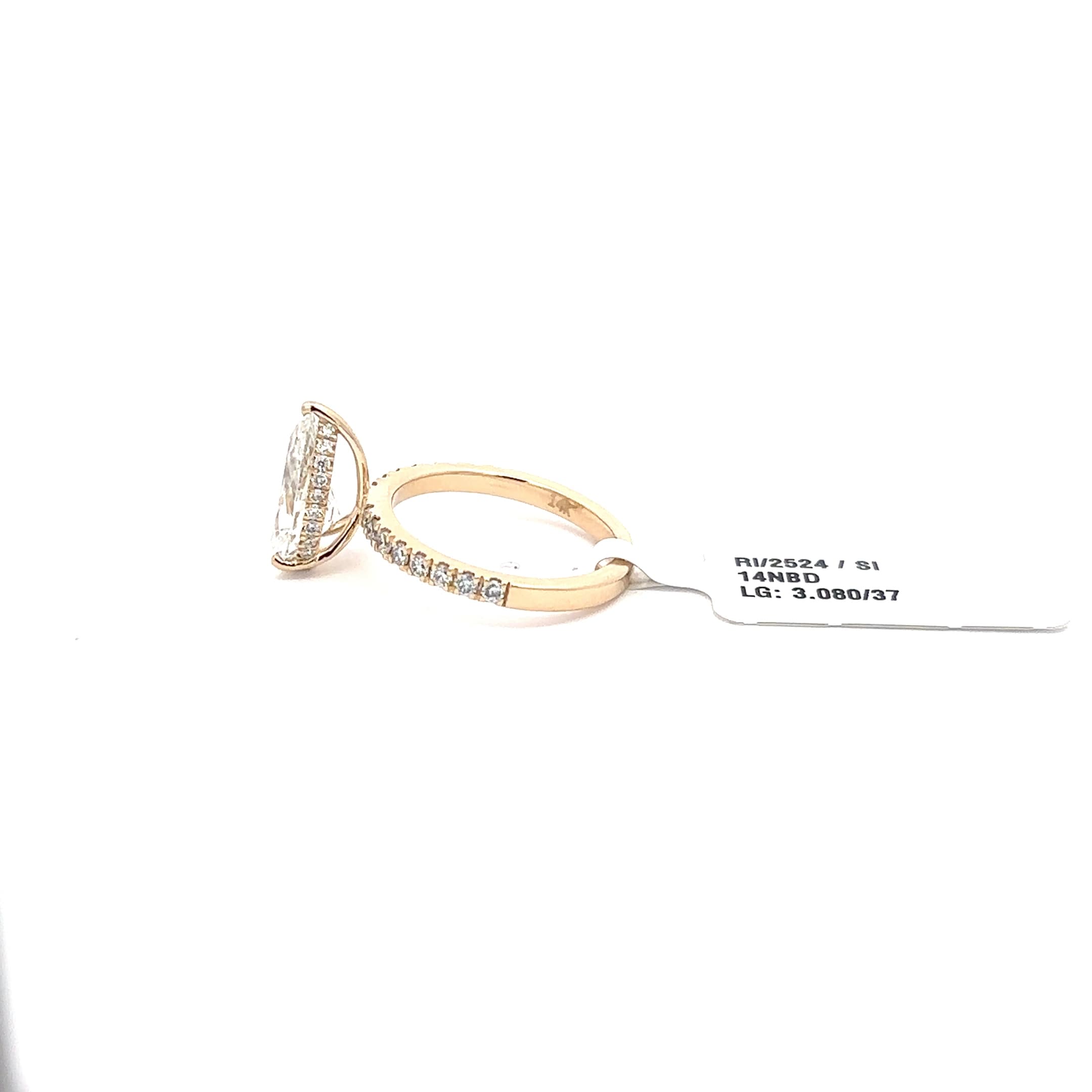 Rose Gold Engagement Ring with Pear-Cut Diamond 3