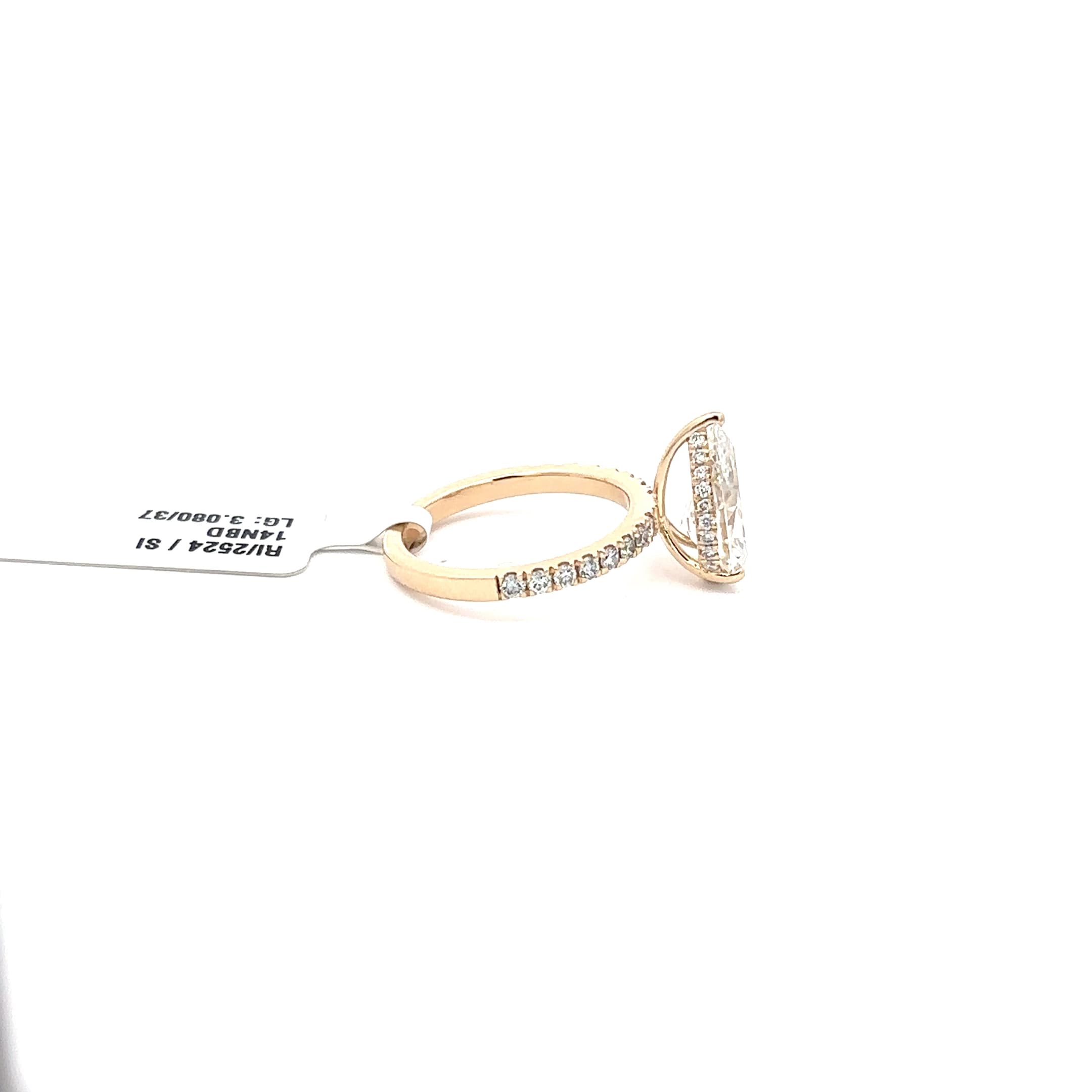 Rose Gold Engagement Ring with Pear-Cut Diamond 5