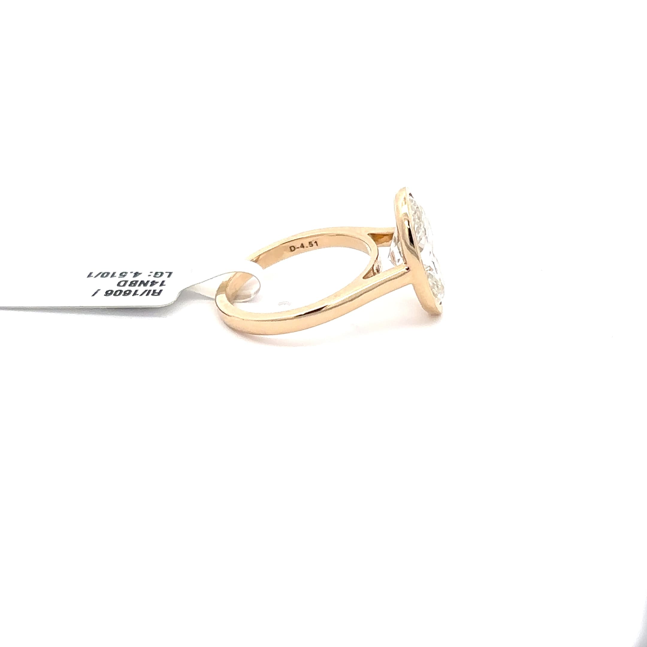 Oval Brilliant Diamond Solitaire Ring in Yellow Gold 5