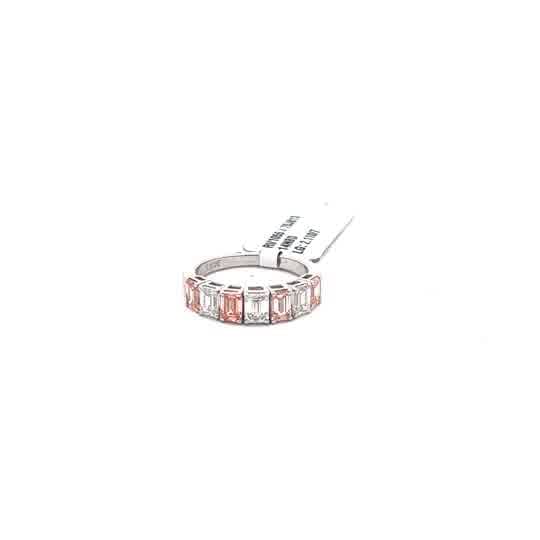 Rose Gold Diamond Emerald-Cut Eternity Ring