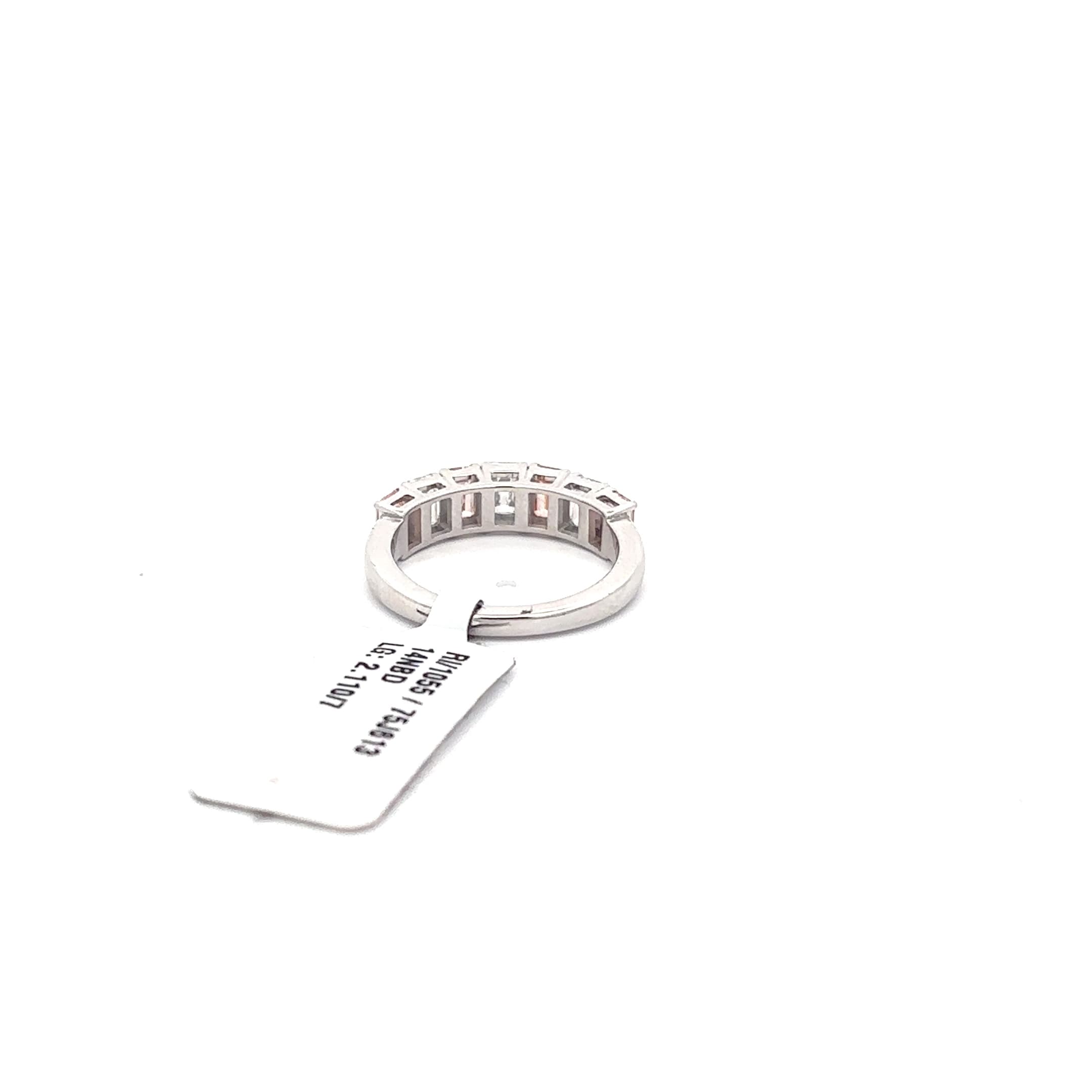 Rose Gold Diamond Emerald-Cut Eternity Ring 4