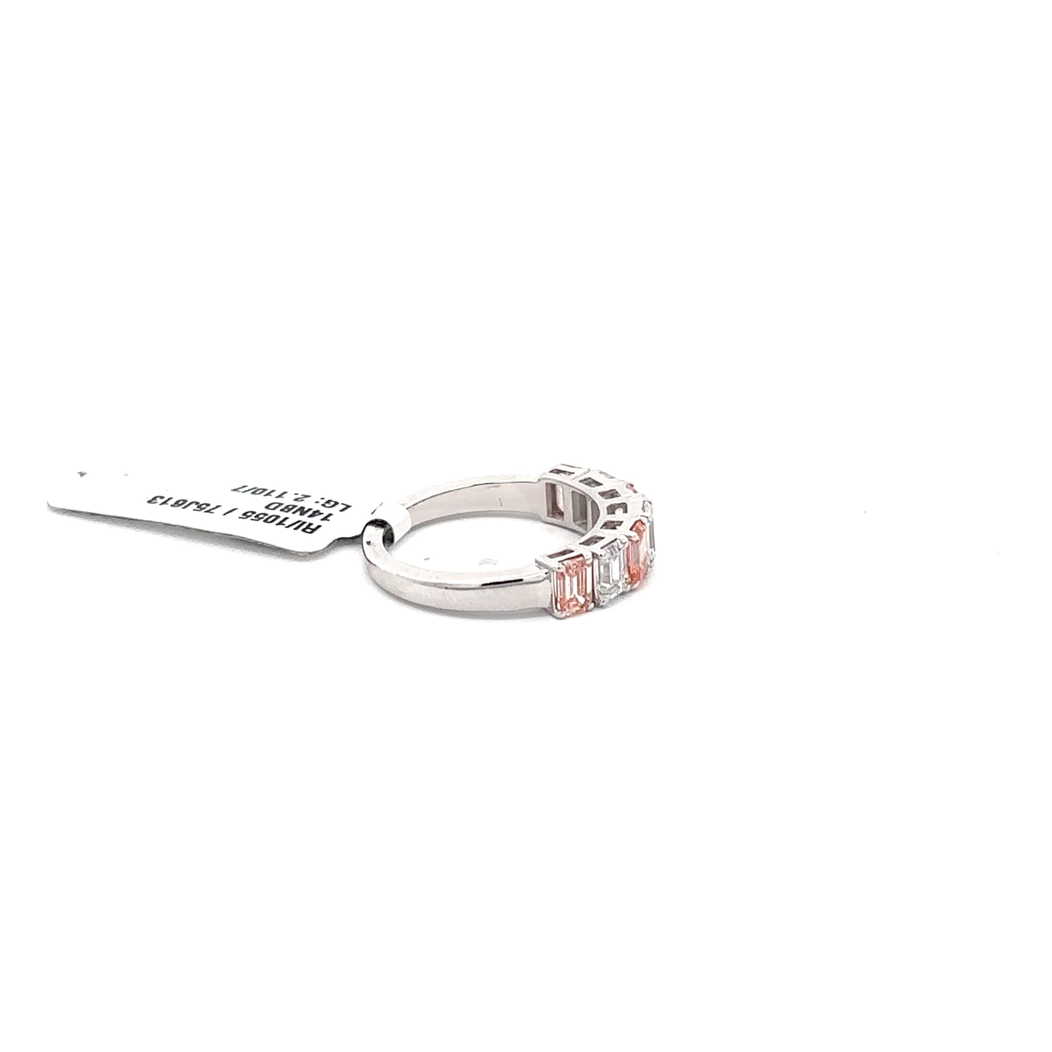 Rose Gold Diamond Emerald-Cut Eternity Ring 5