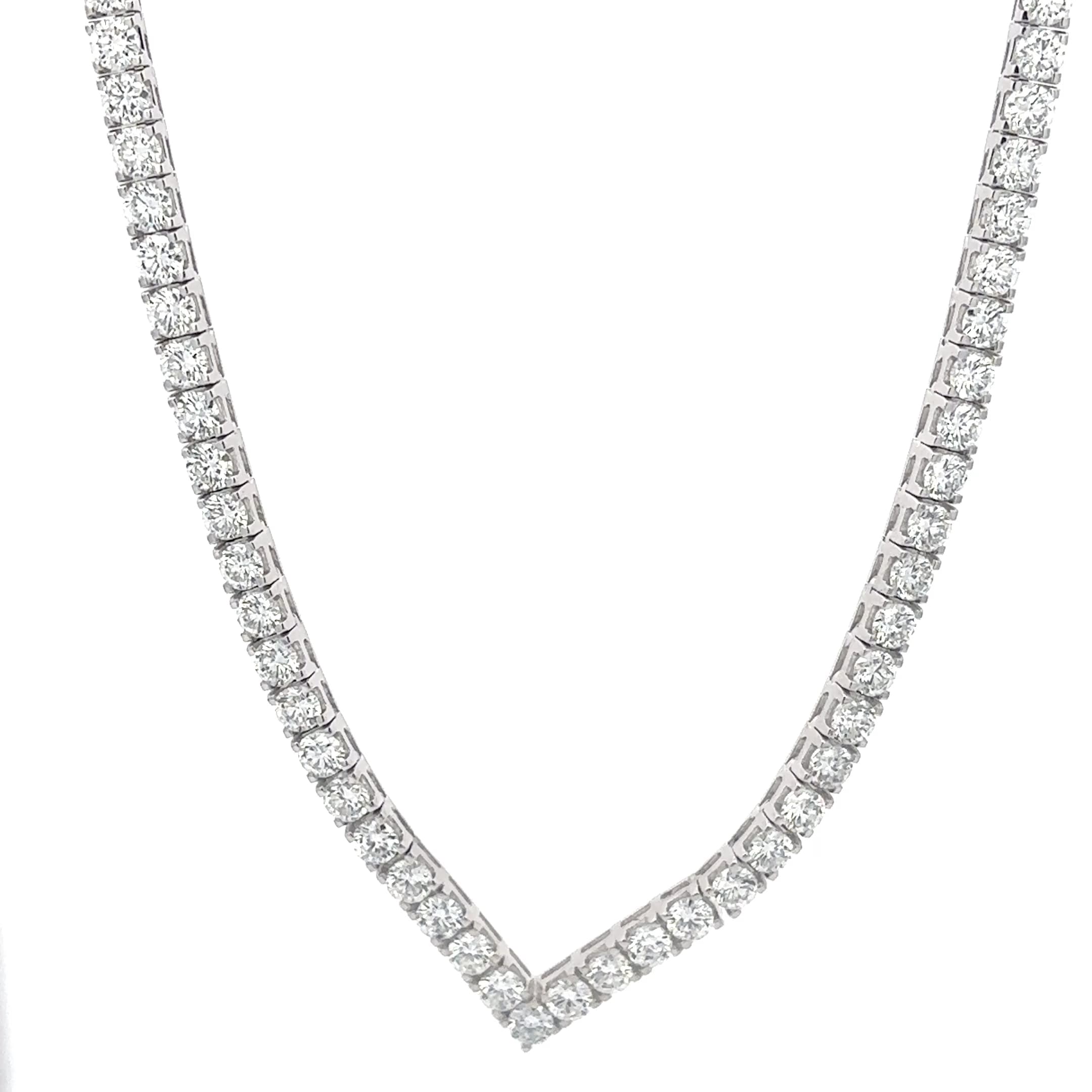 Diamond V-Necklace with Round Brilliant Cut Diamonds 2