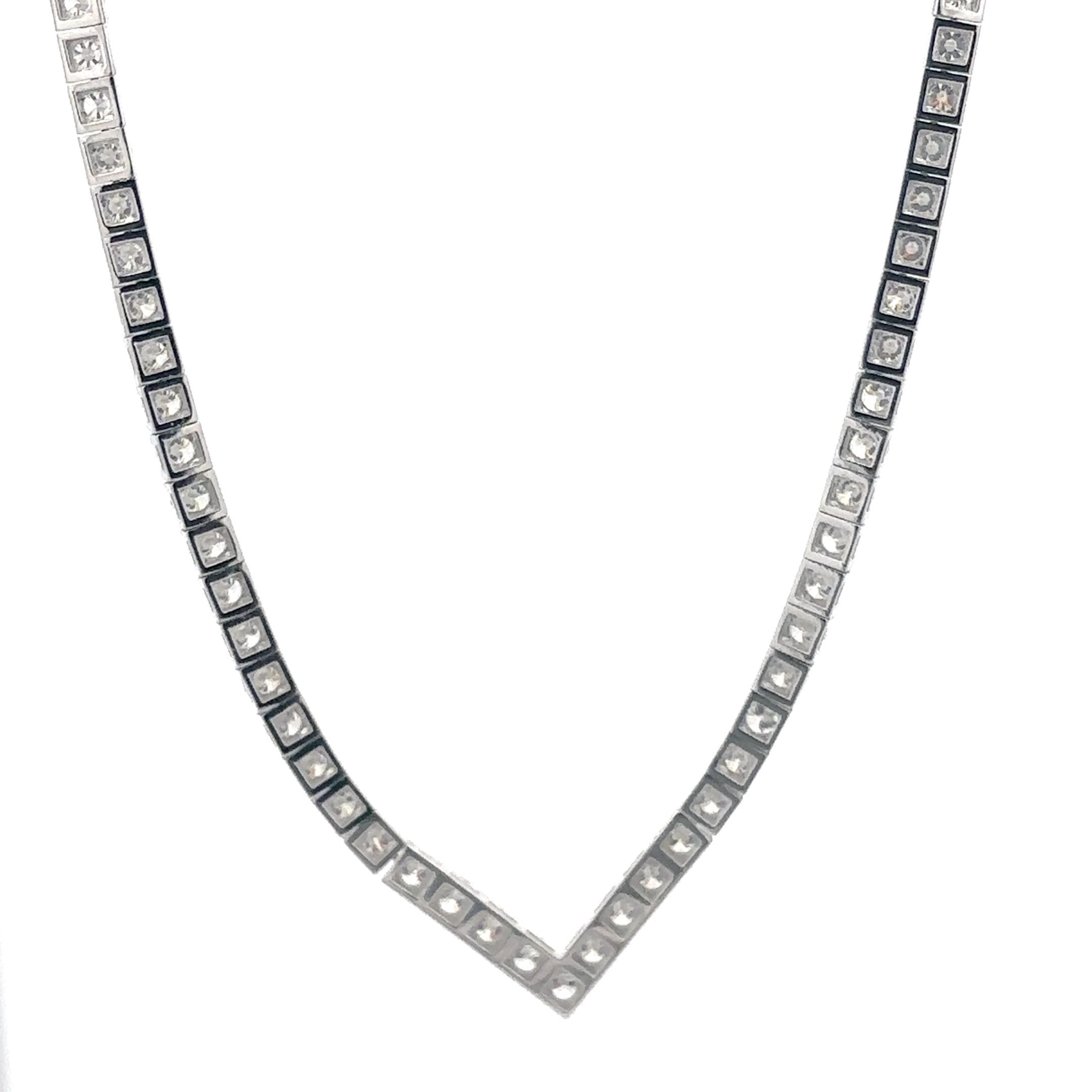 Diamond V-Necklace with Round Brilliant Cut Diamonds 4