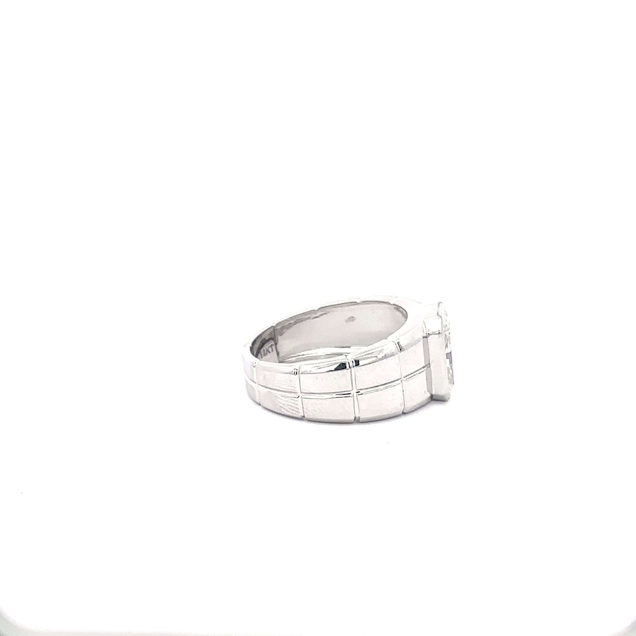 White Gold Diamond Emerald Cut Multistone Ring 5