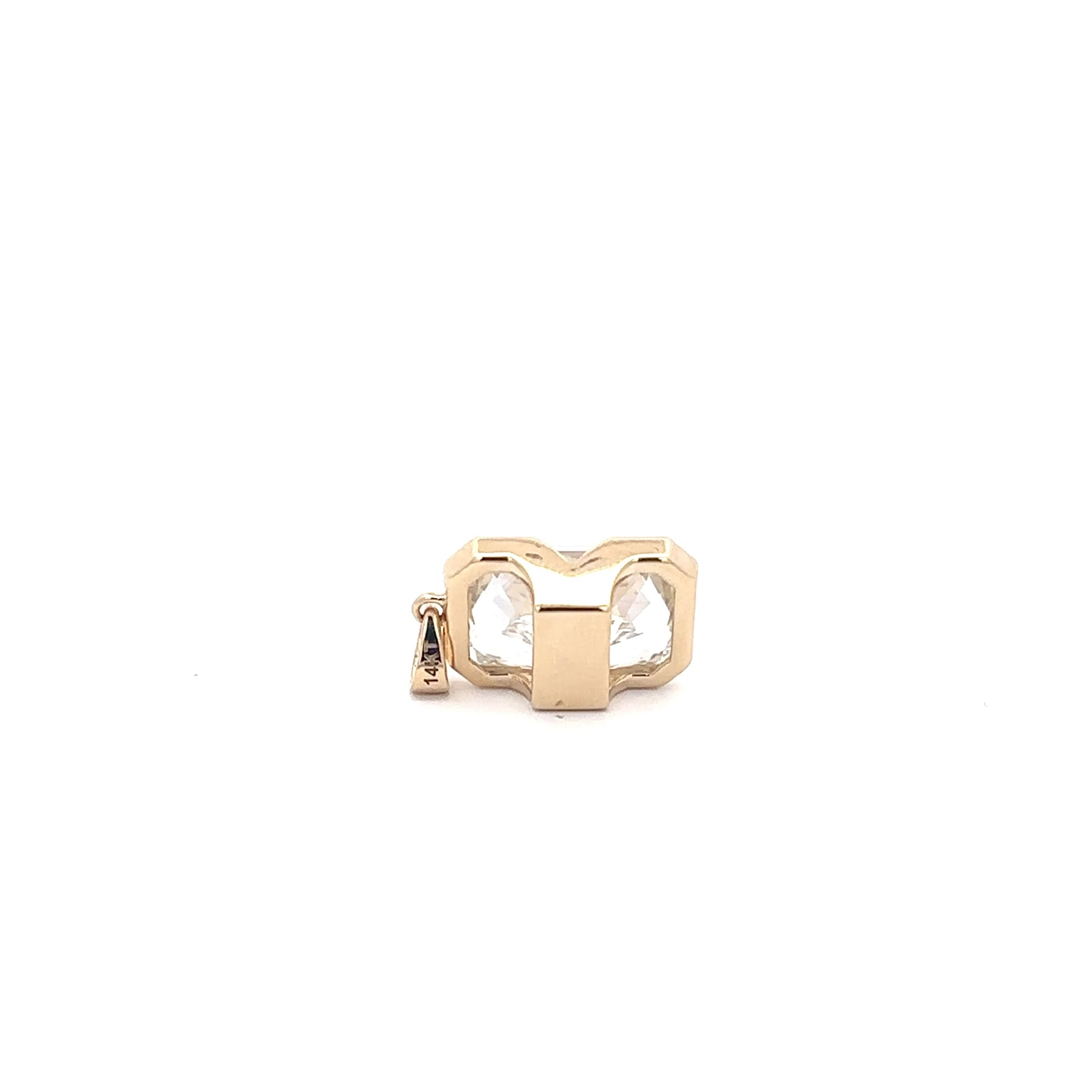 Yellow Gold Pendant with Emerald Cut Diamond 4