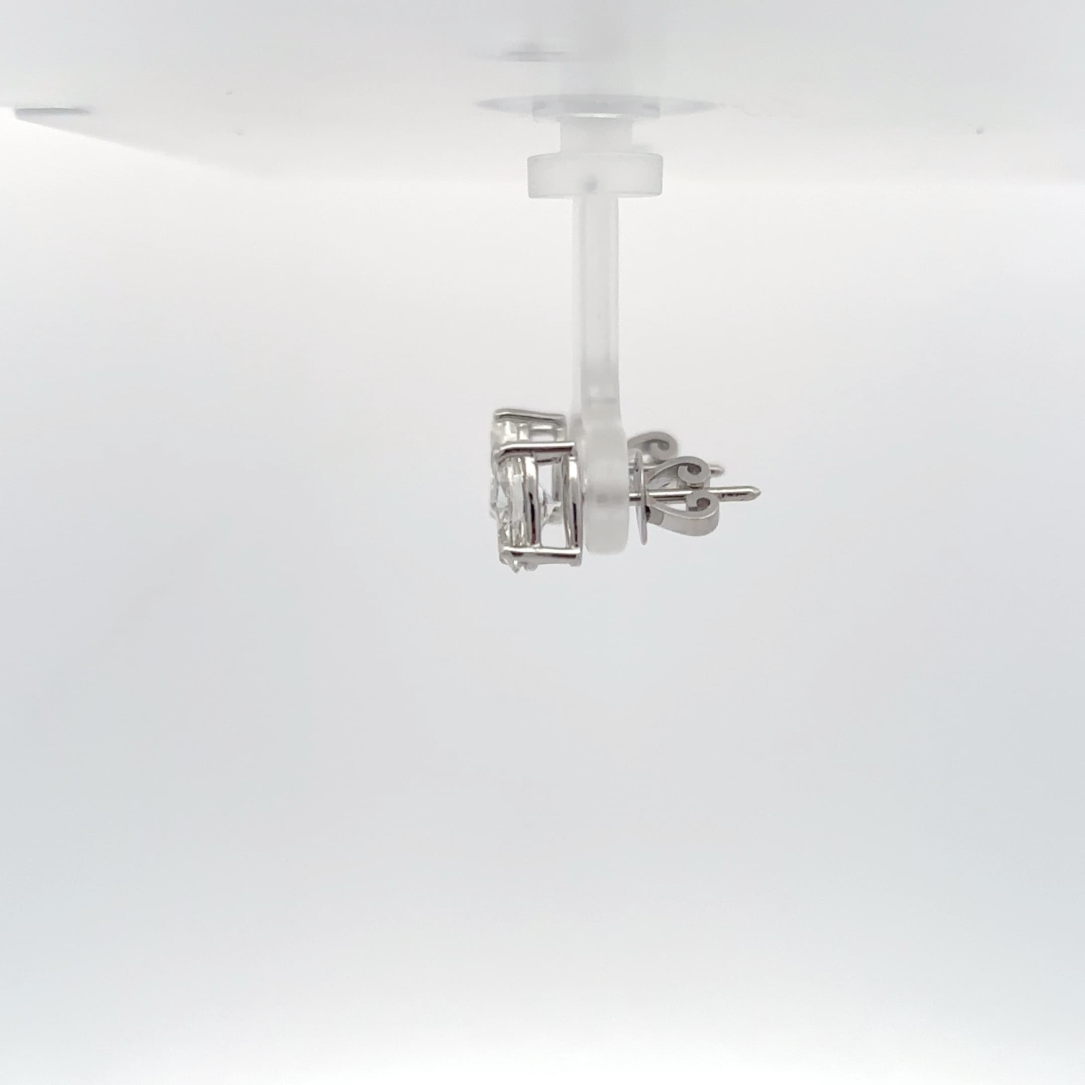 Diamond Oval Stud Earrings in White Gold 3