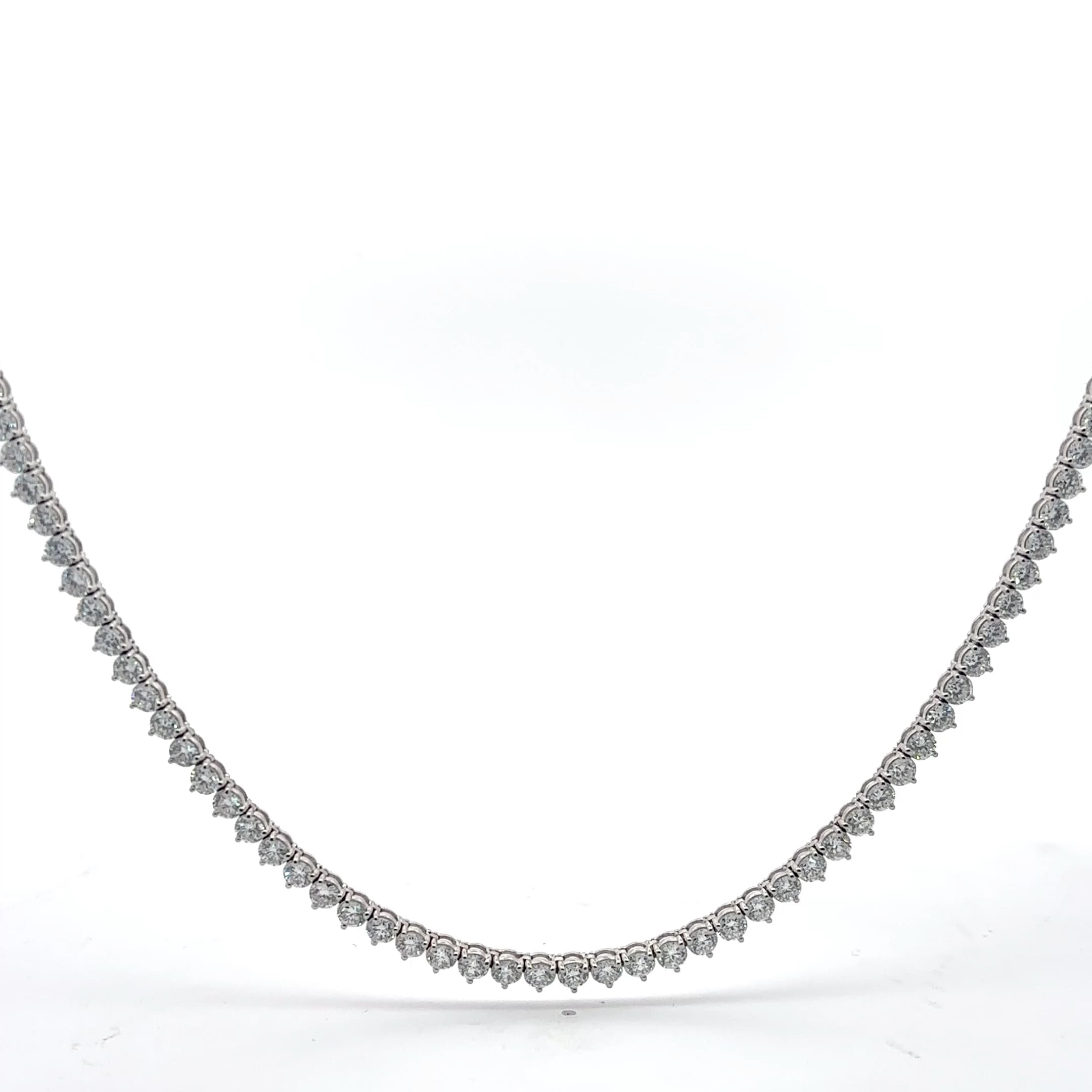 White Gold Diamond Tennis Necklace with Brilliant Cut Diamonds 2