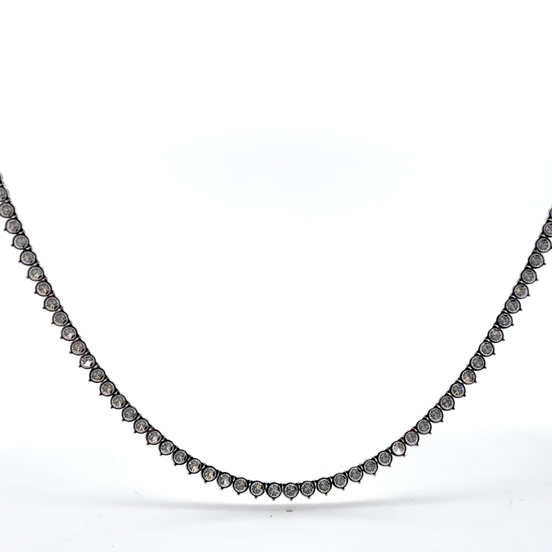 White Gold Diamond Tennis Necklace with Brilliant Cut Diamonds 4