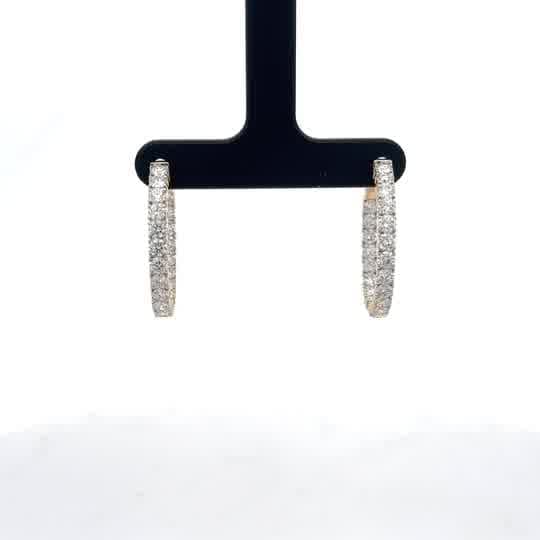 Diamond Hoop Earrings in Yellow Gold