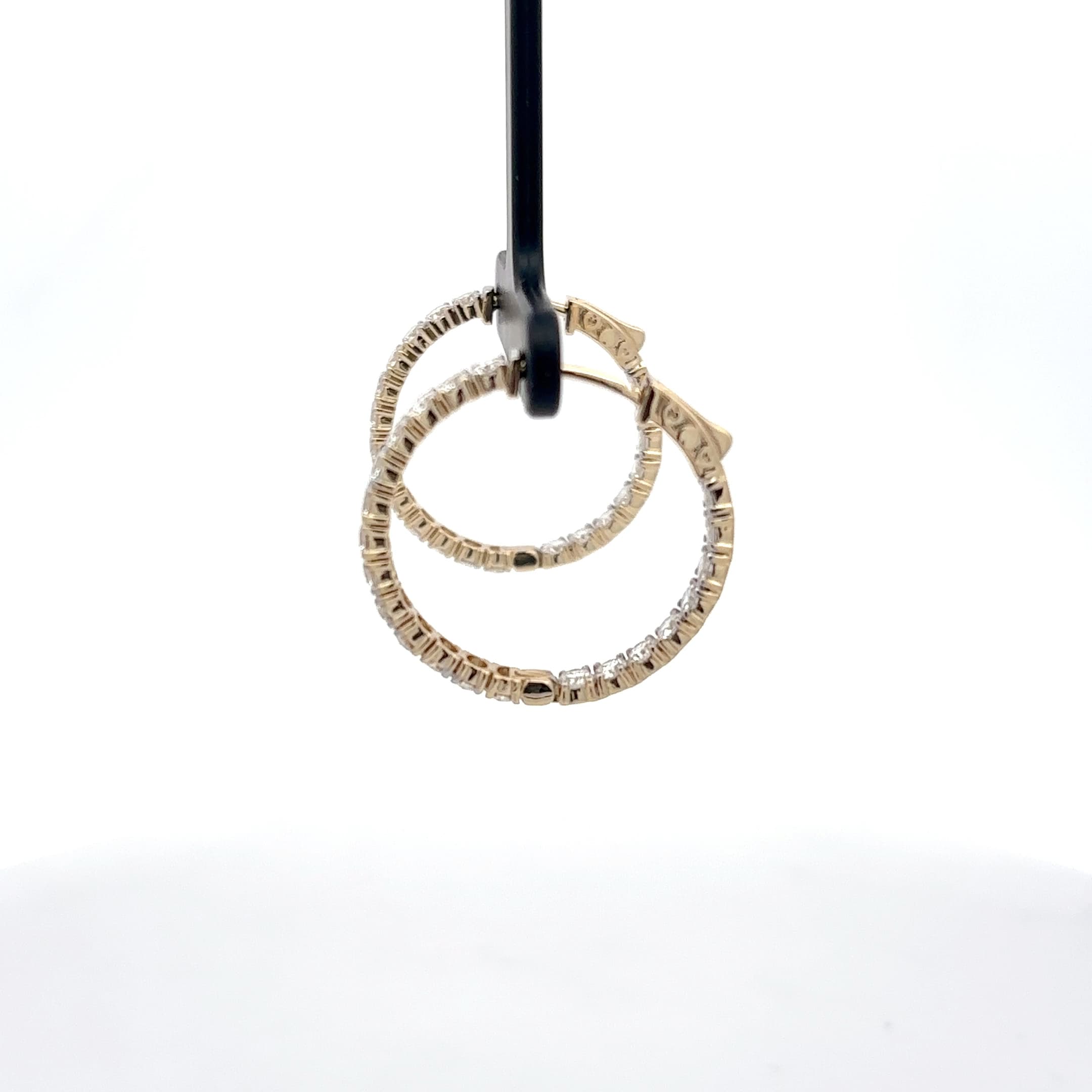 Diamond Hoop Earrings in Yellow Gold 3
