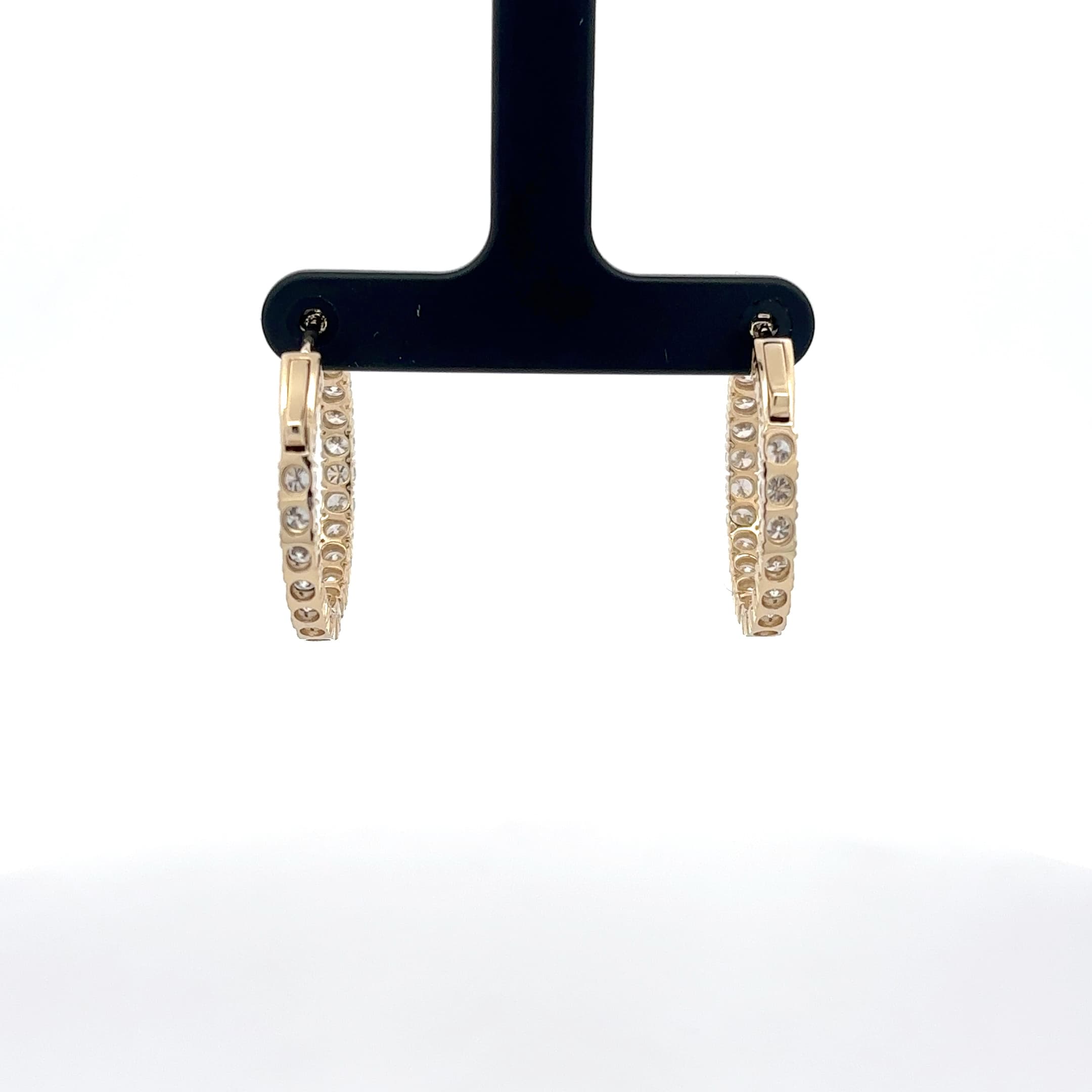 Diamond Hoop Earrings in Yellow Gold 4