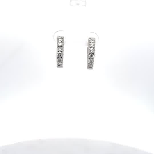 Diamond Accent White Gold Hoop Earrings