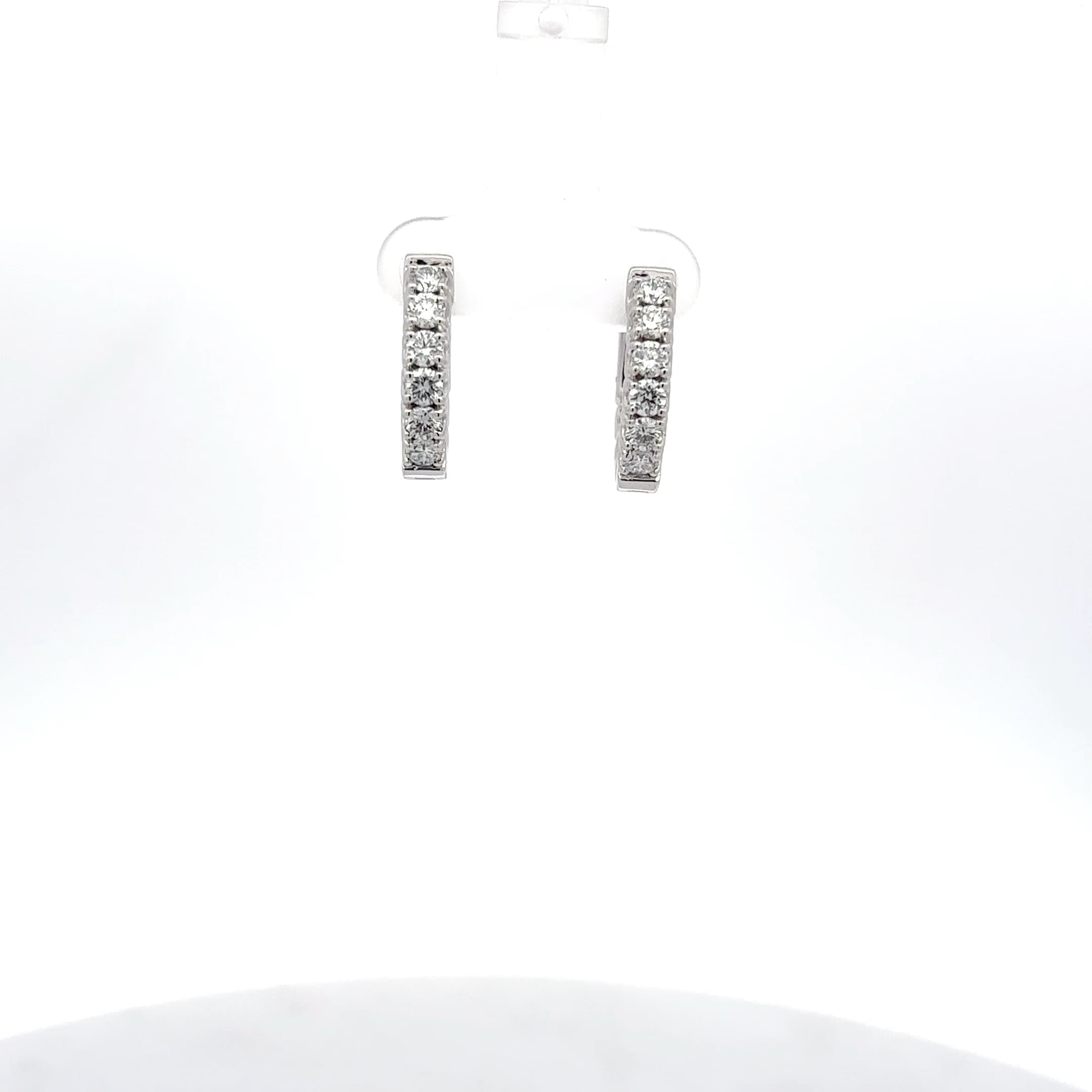 Diamond Accent White Gold Hoop Earrings 2