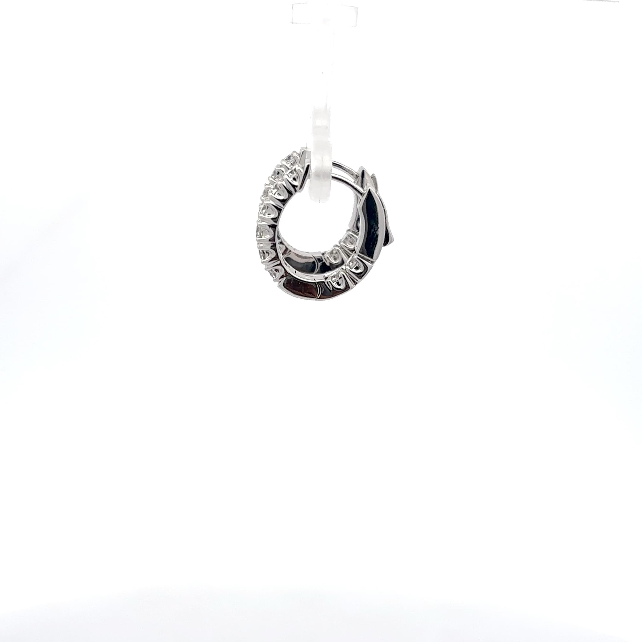 Diamond Accent White Gold Hoop Earrings 3