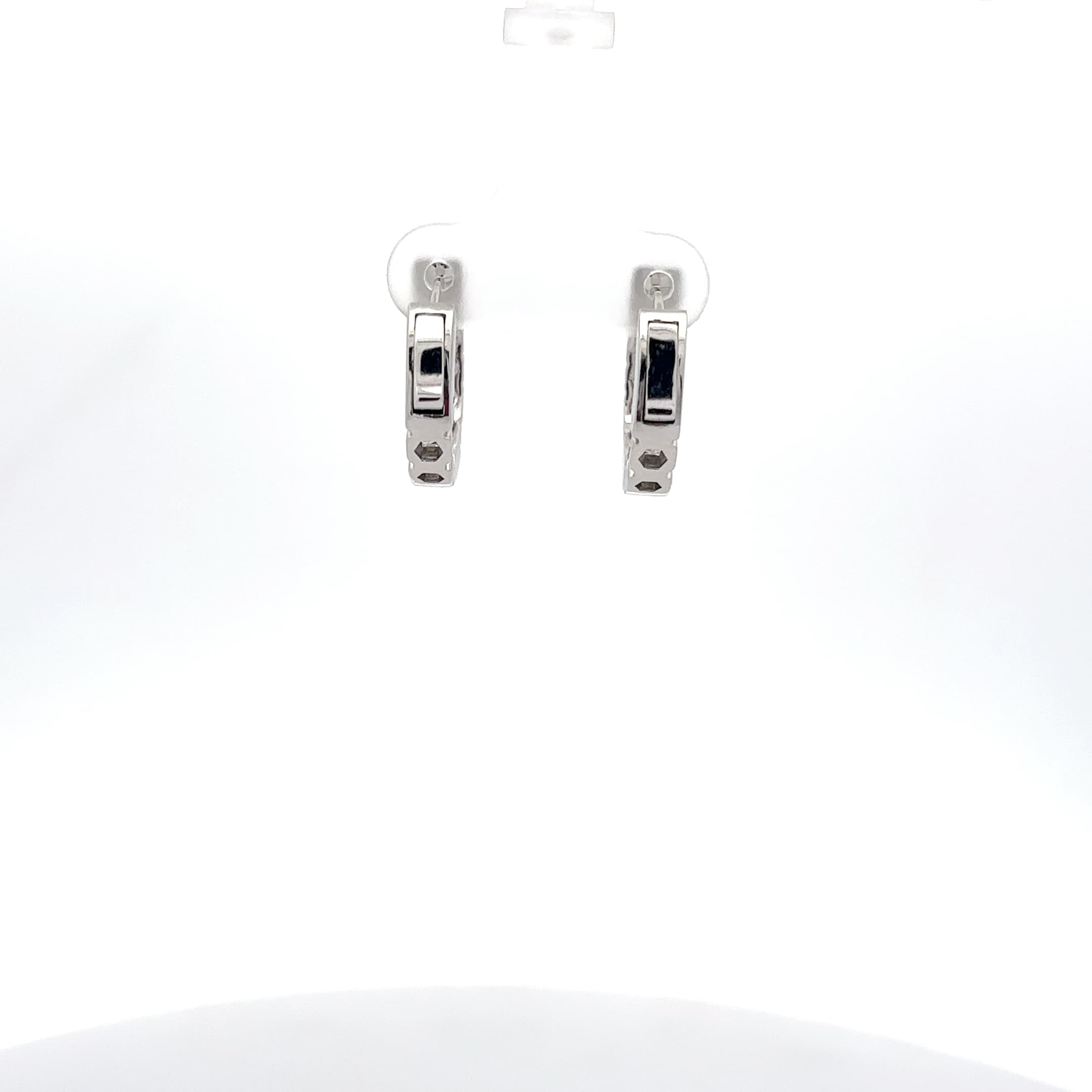 Diamond Accent White Gold Hoop Earrings 4