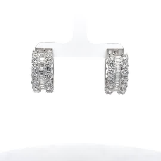 White Gold Diamond Hoop Earrings