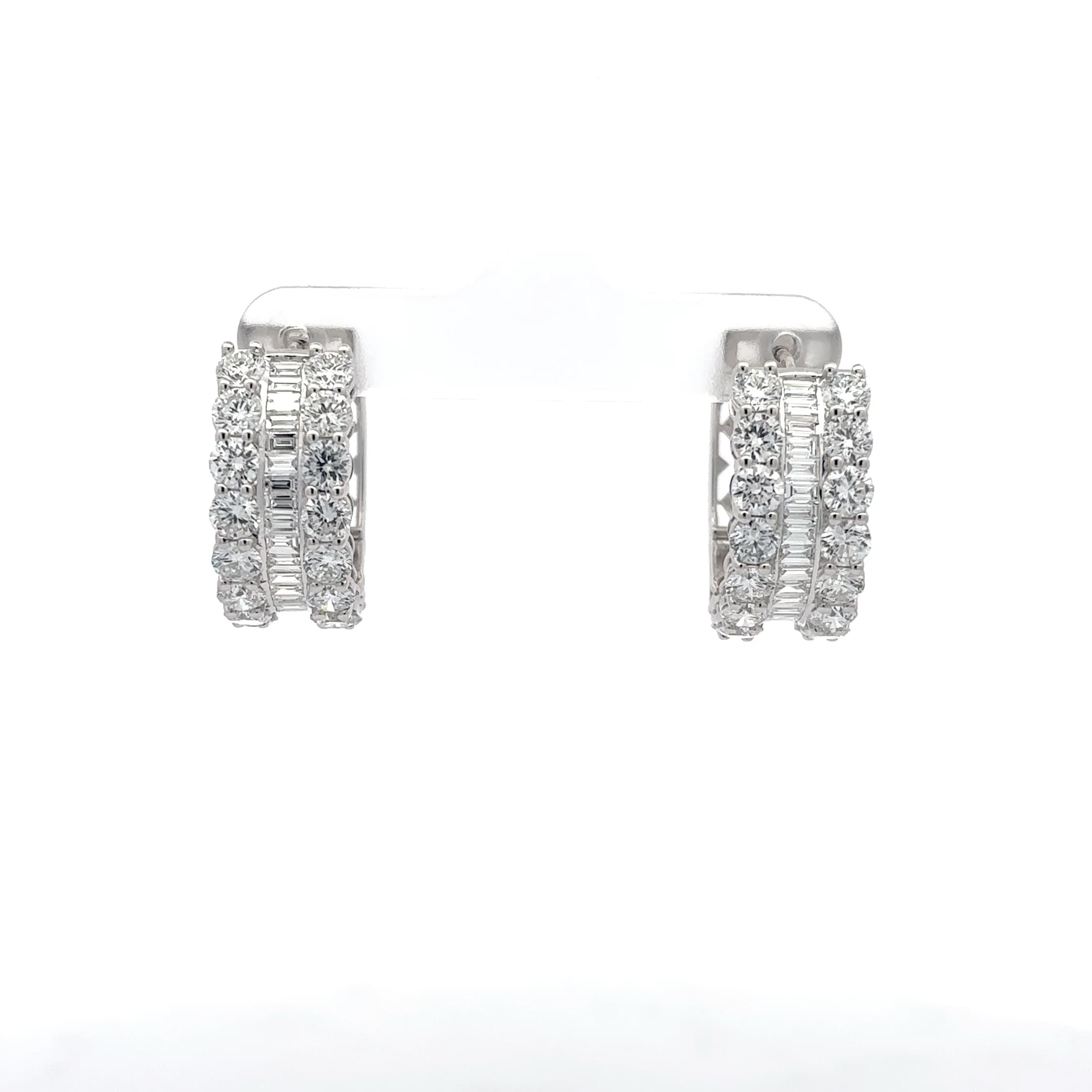 White Gold Diamond Hoop Earrings 2