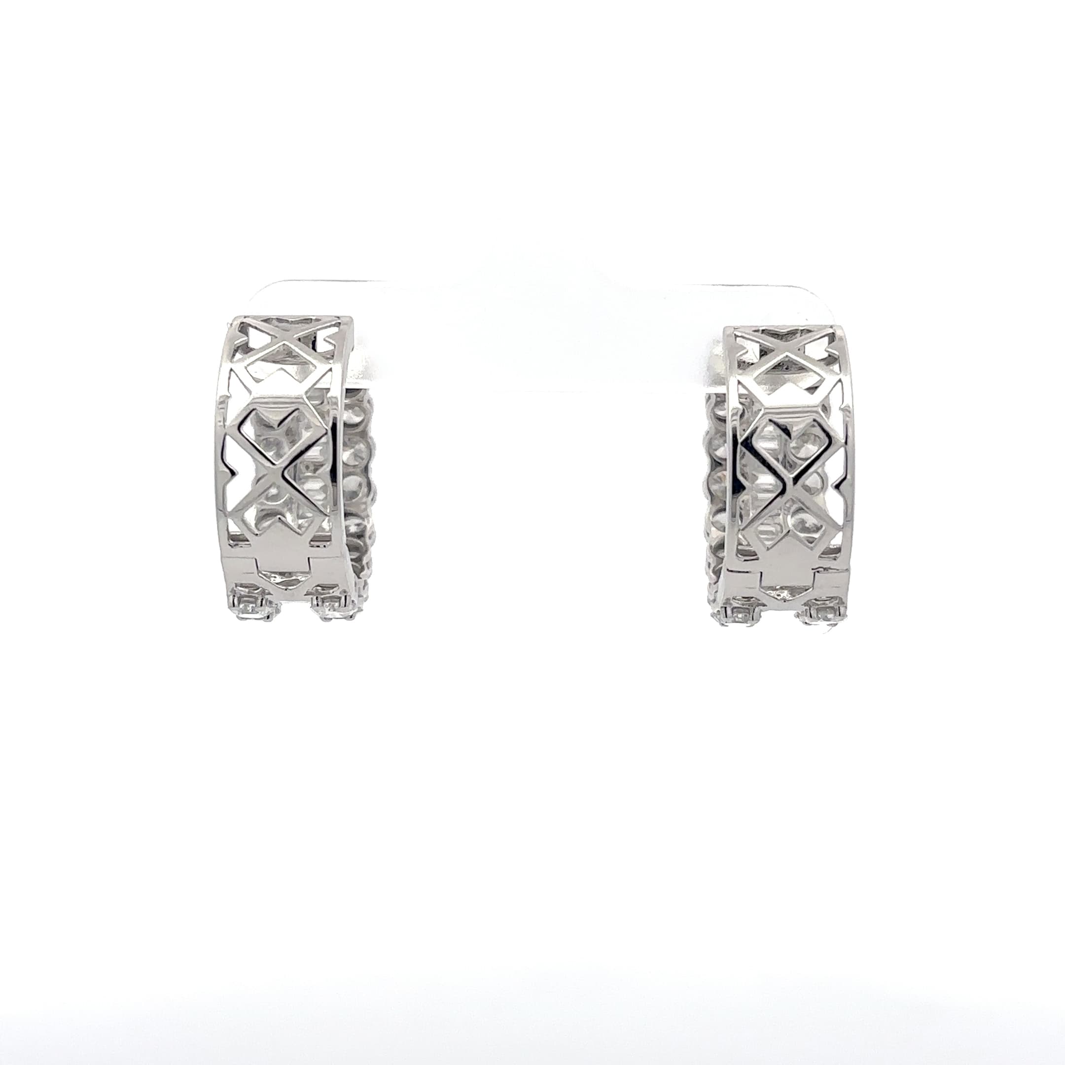 White Gold Diamond Hoop Earrings 4