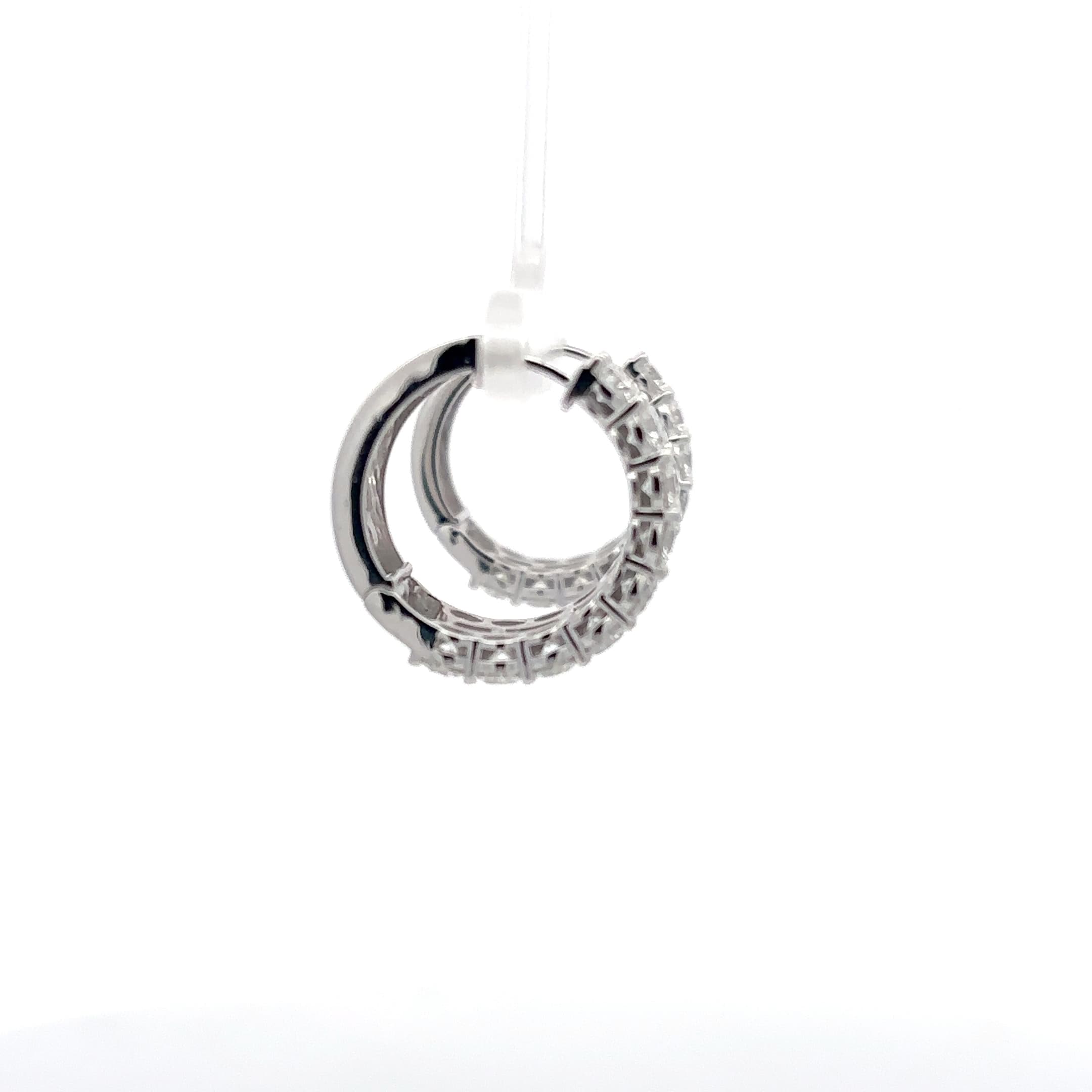 White Gold Diamond Hoop Earrings 5