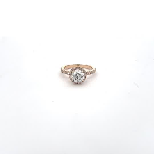 Yellow Gold Engagement Ring with Round Brilliant Diamond