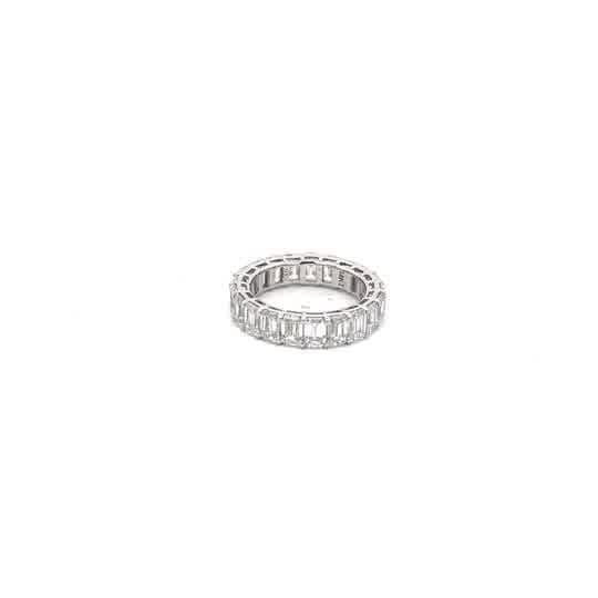 14K White Gold Emerald Cut Diamond Eternity Ring