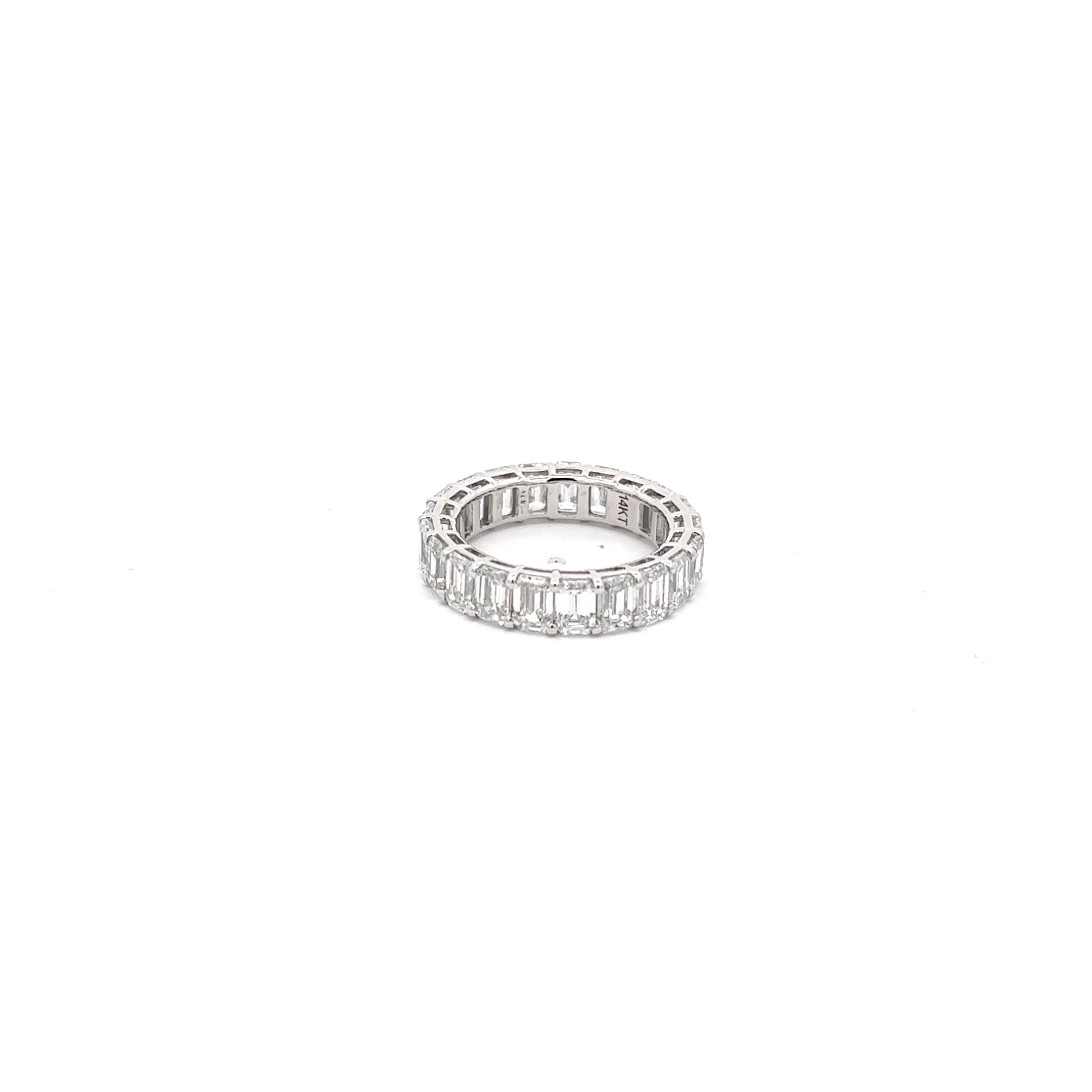 14K White Gold Emerald Cut Diamond Eternity Ring 2