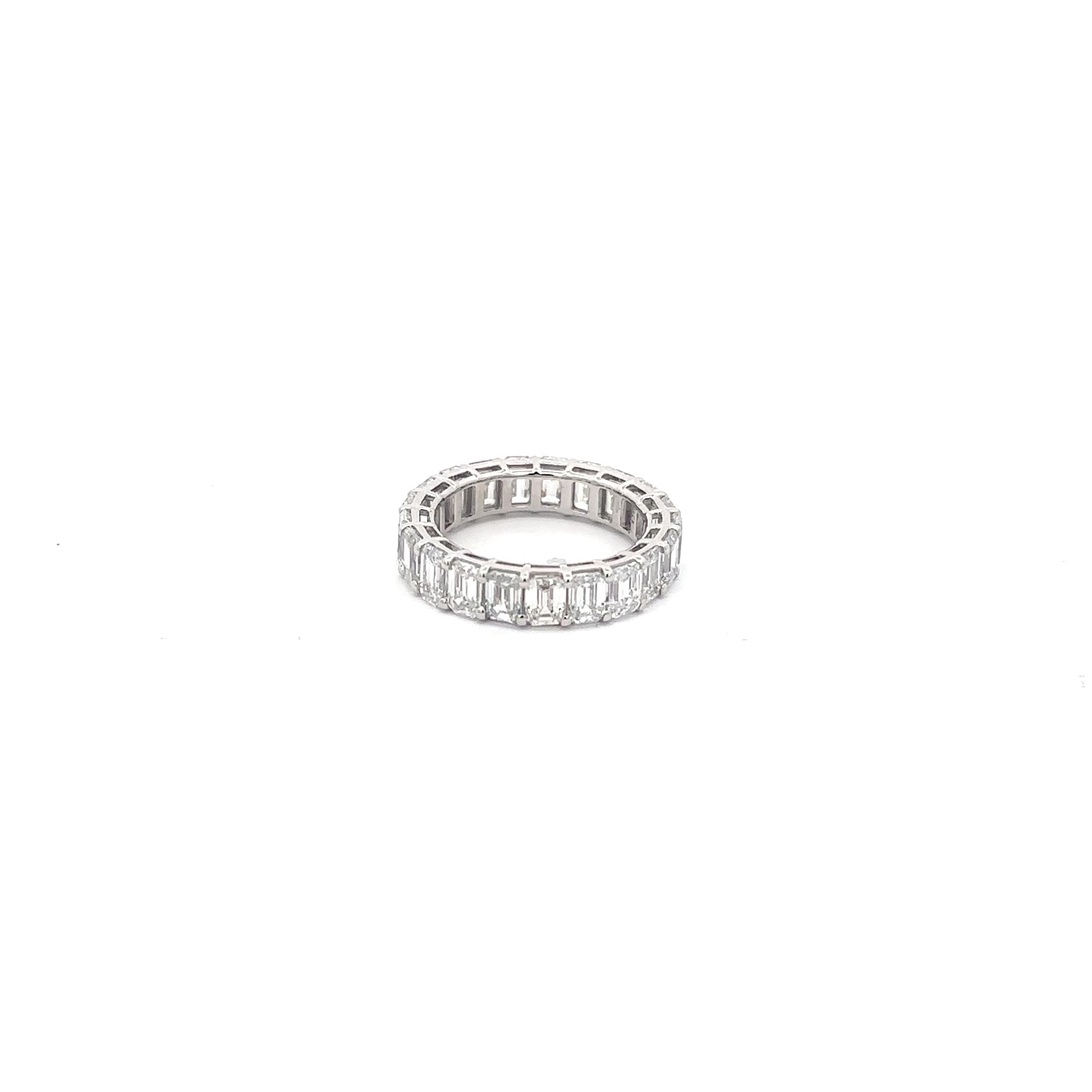 14K White Gold Emerald Cut Diamond Eternity Ring 3