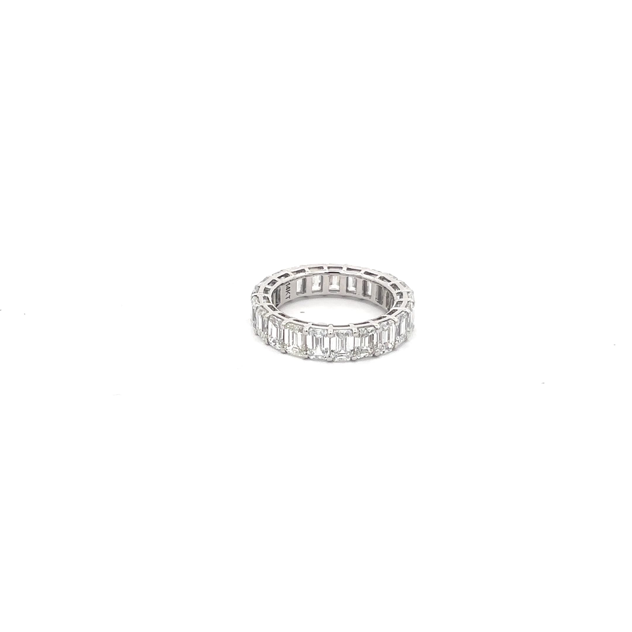 14K White Gold Emerald Cut Diamond Eternity Ring 5