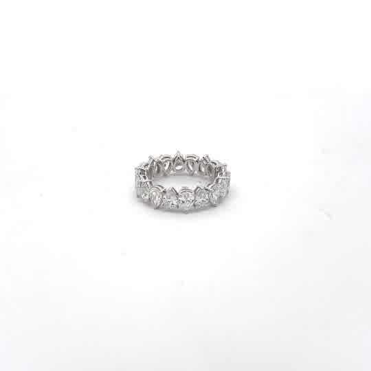 White Gold Pear Cut Diamond Eternity Ring