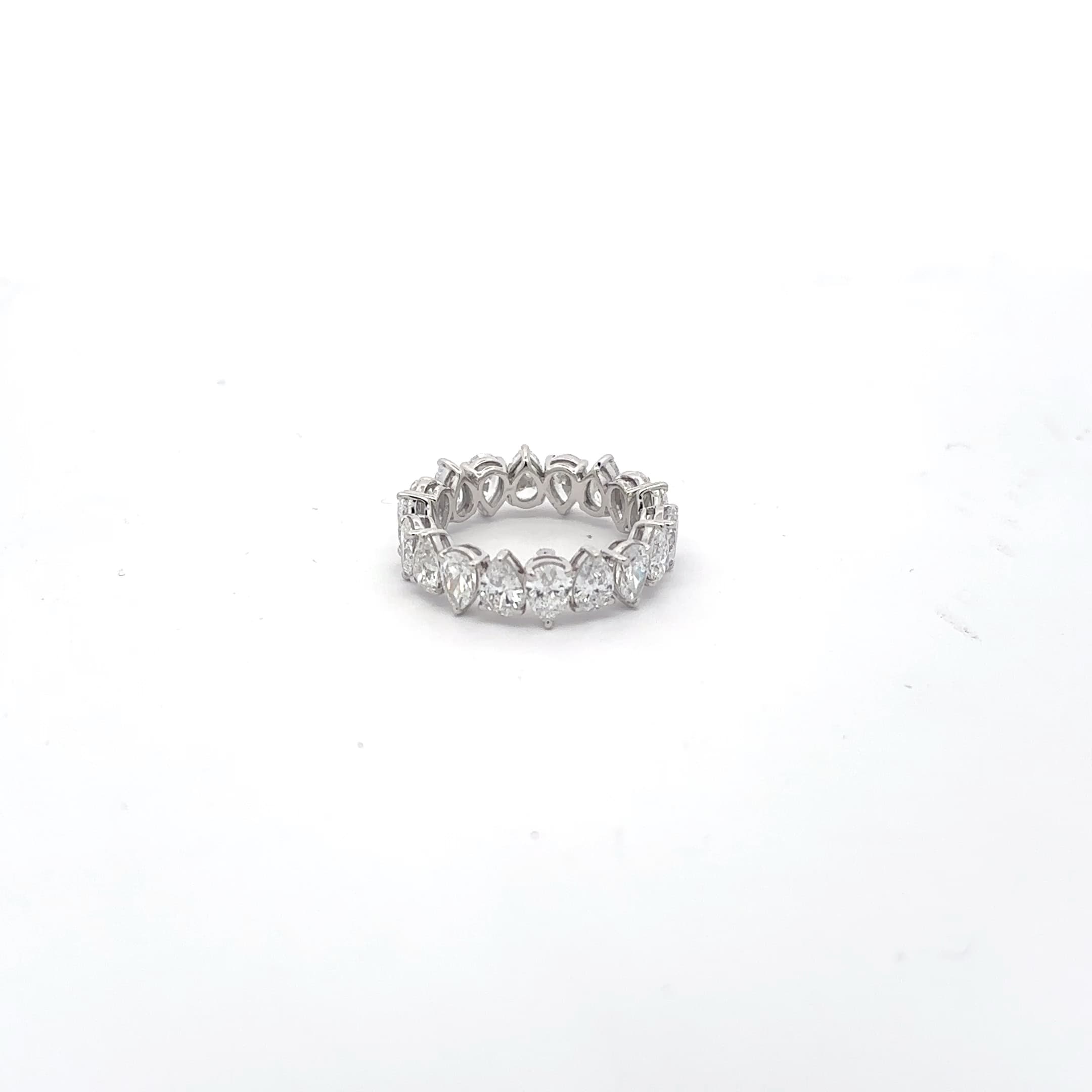 White Gold Pear Cut Diamond Eternity Ring 2