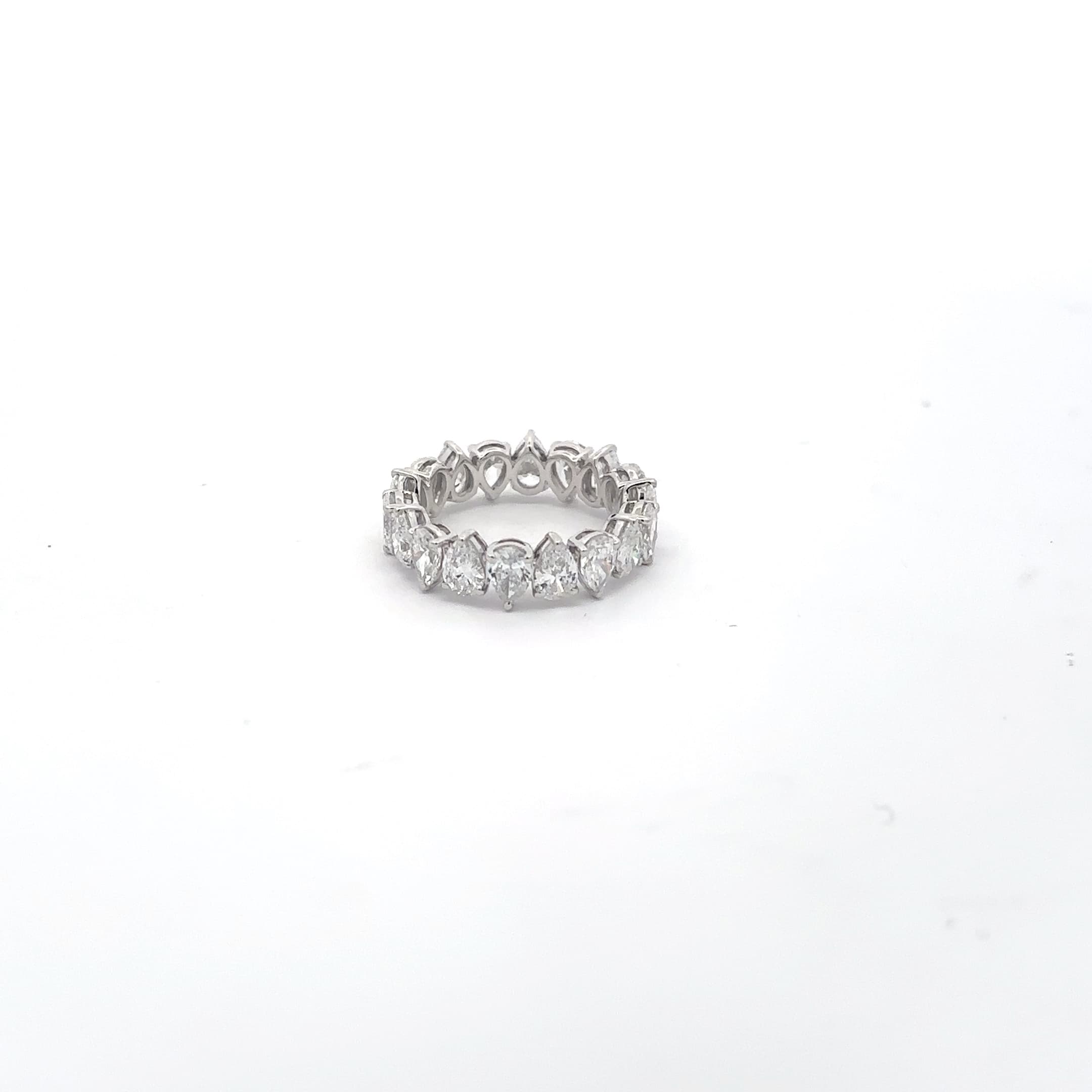 White Gold Pear Cut Diamond Eternity Ring 3