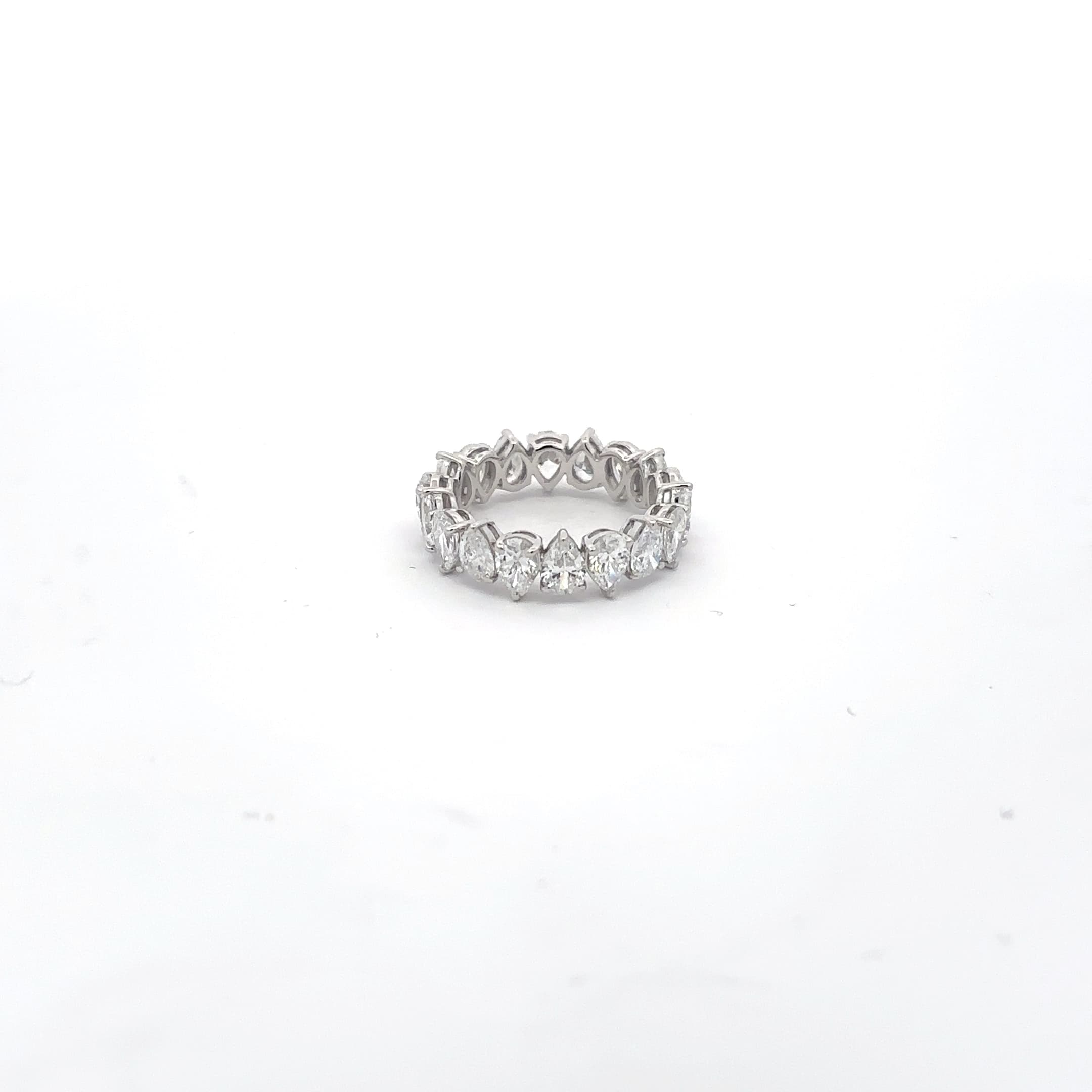 White Gold Pear Cut Diamond Eternity Ring 4