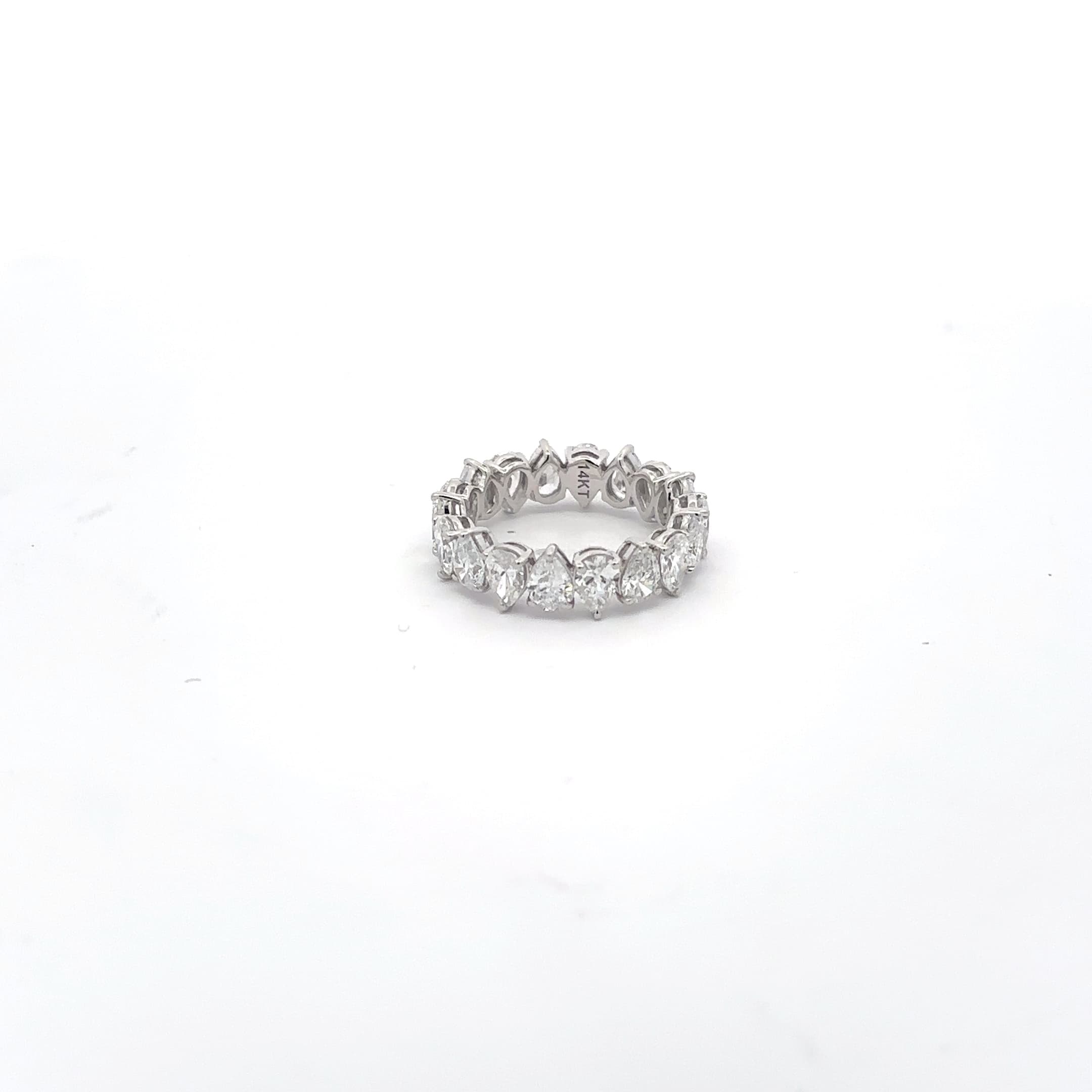 White Gold Pear Cut Diamond Eternity Ring 5