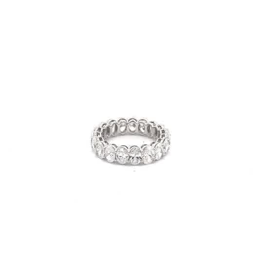 Eternity Ring with Oval Cut Diamonds in White Gold