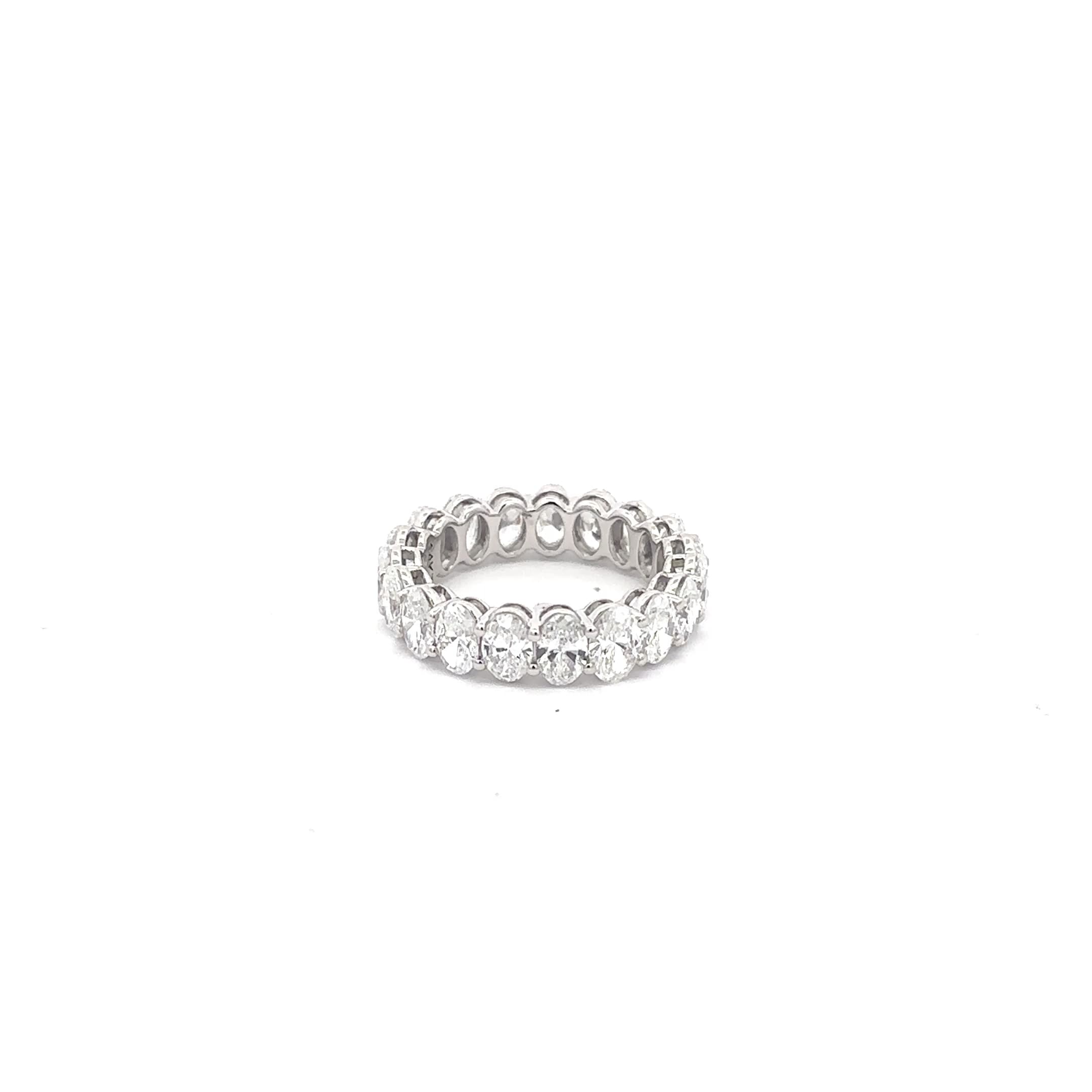 Eternity Ring with Oval Cut Diamonds in White Gold 2