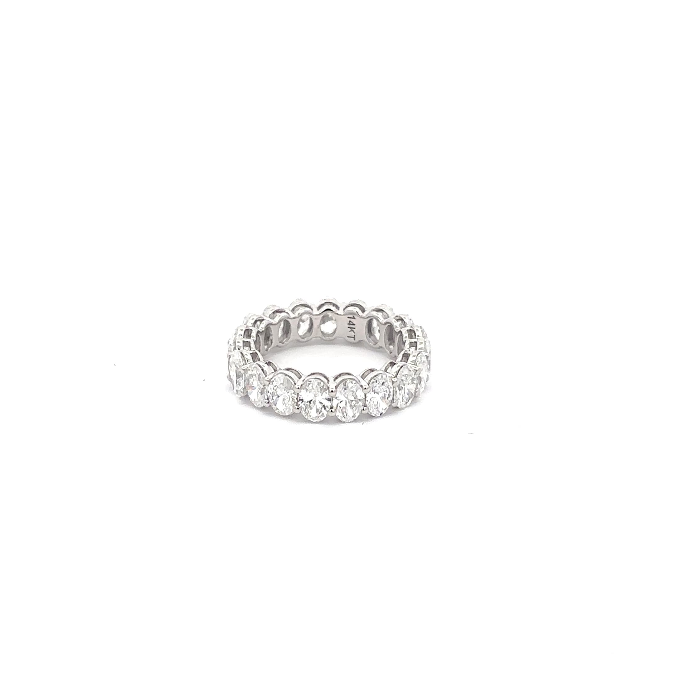 Eternity Ring with Oval Cut Diamonds in White Gold 3