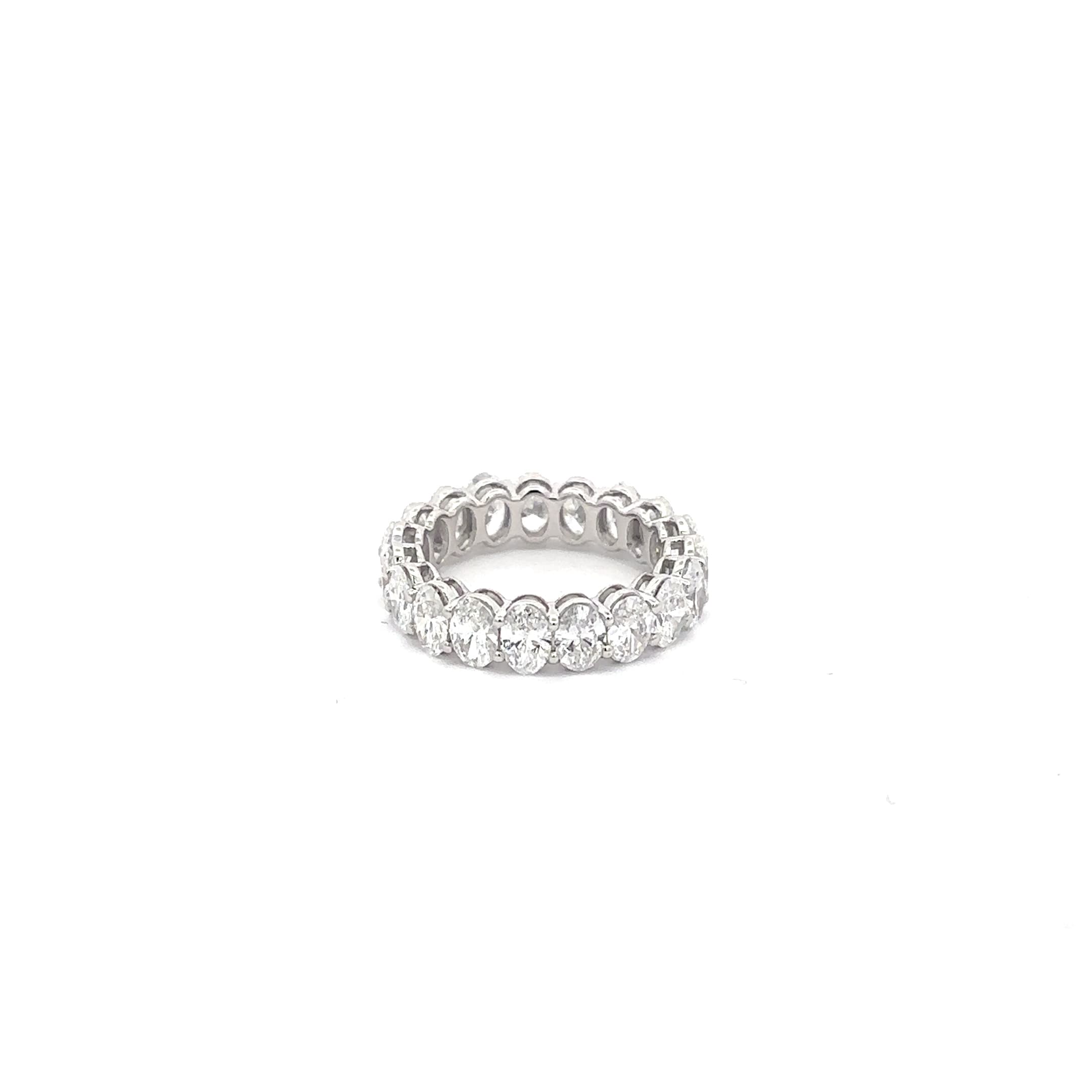 Eternity Ring with Oval Cut Diamonds in White Gold 4