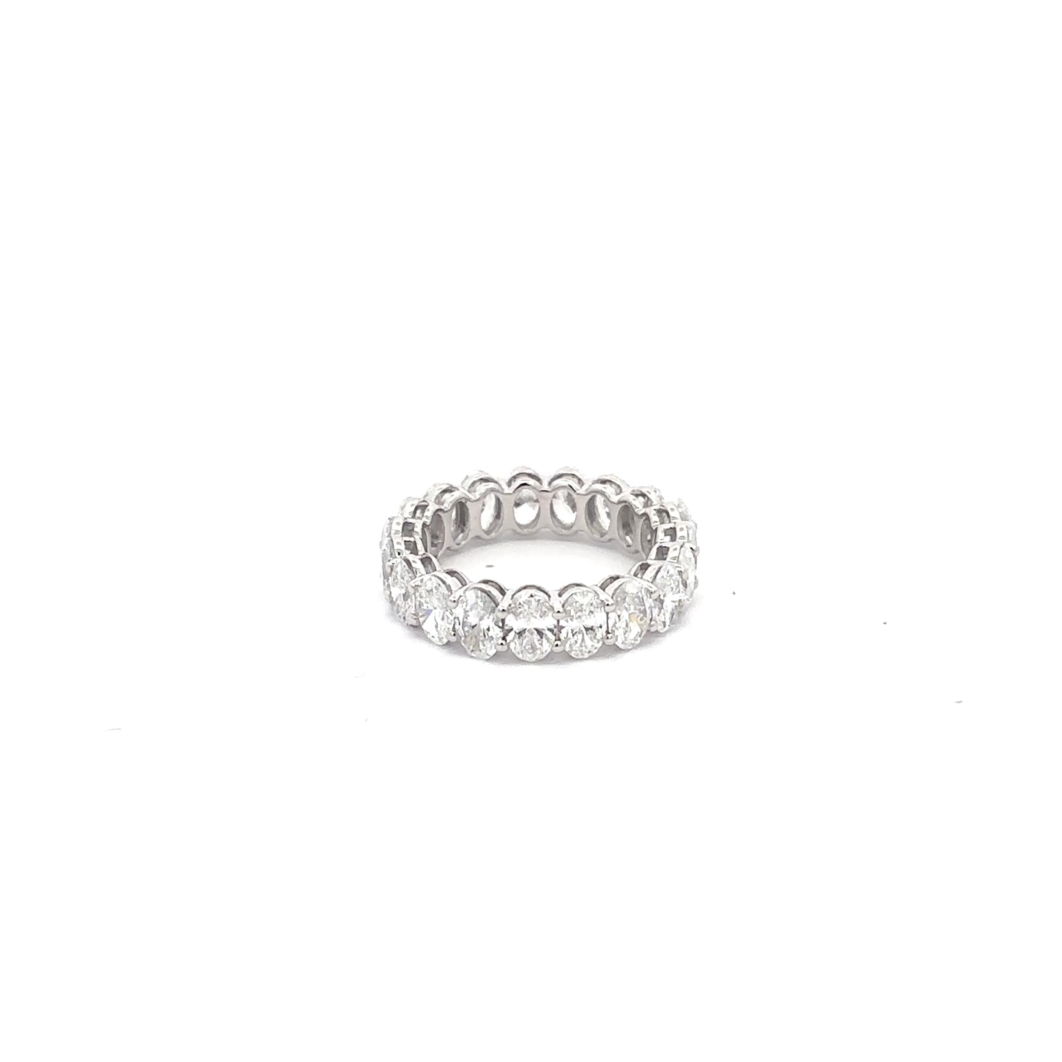Eternity Ring with Oval Cut Diamonds in White Gold 5
