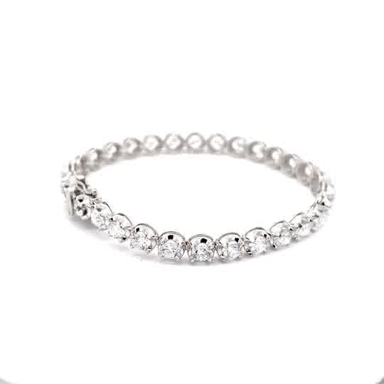Tennis Bracelet in crown setting 14K White Gold