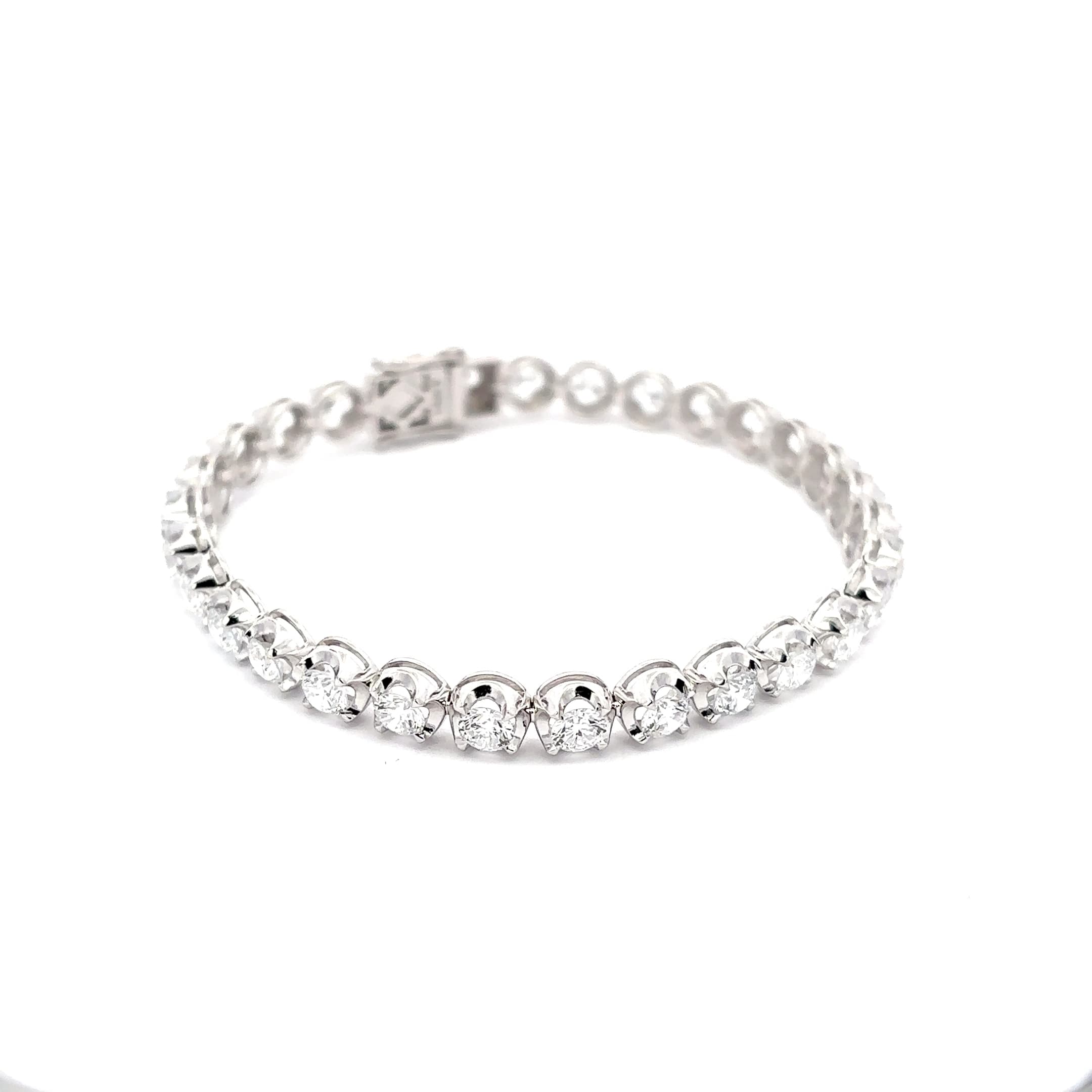 Tennis Bracelet in crown setting 14K White Gold 3