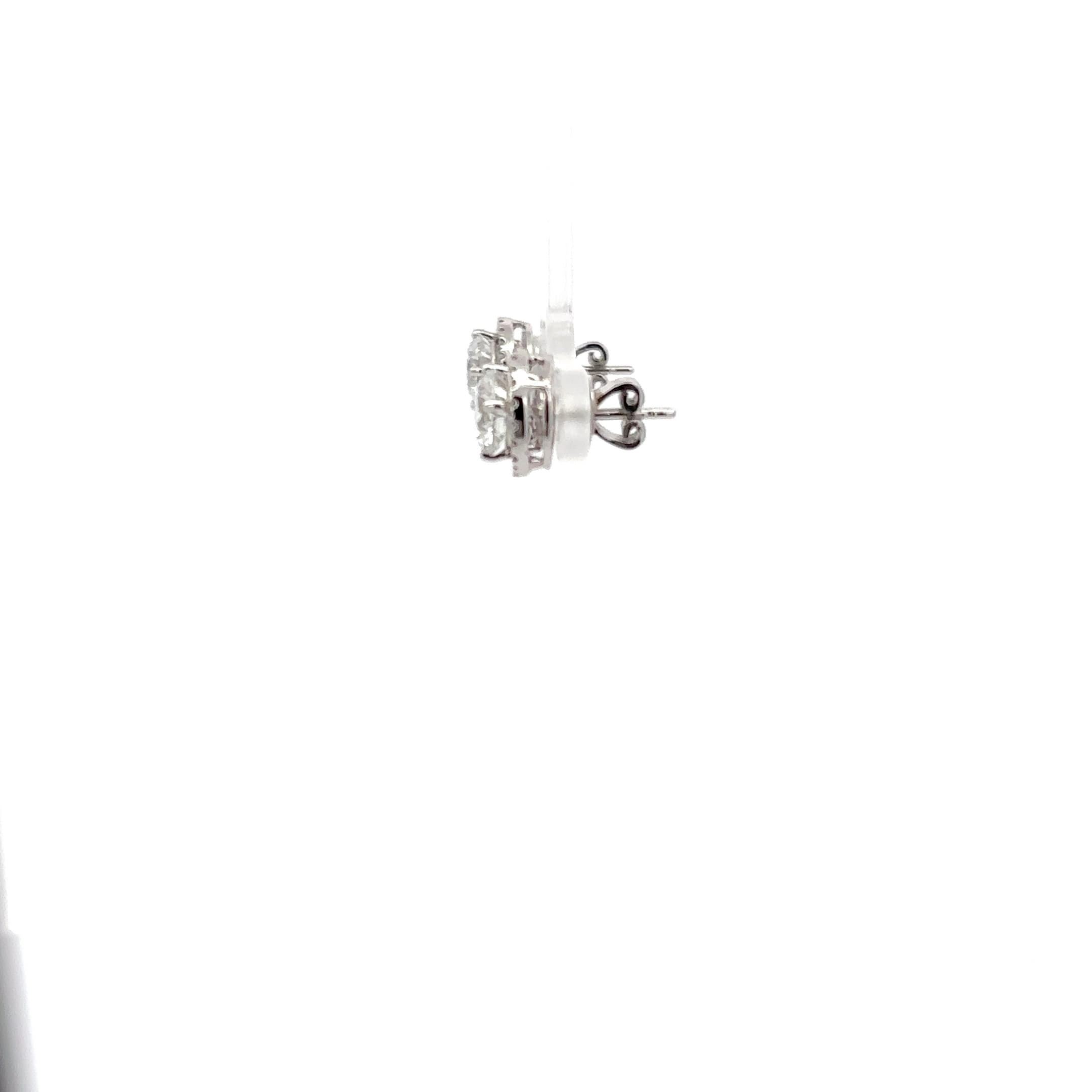 Diamond Stud Earrings in White Gold Plated Silver 3