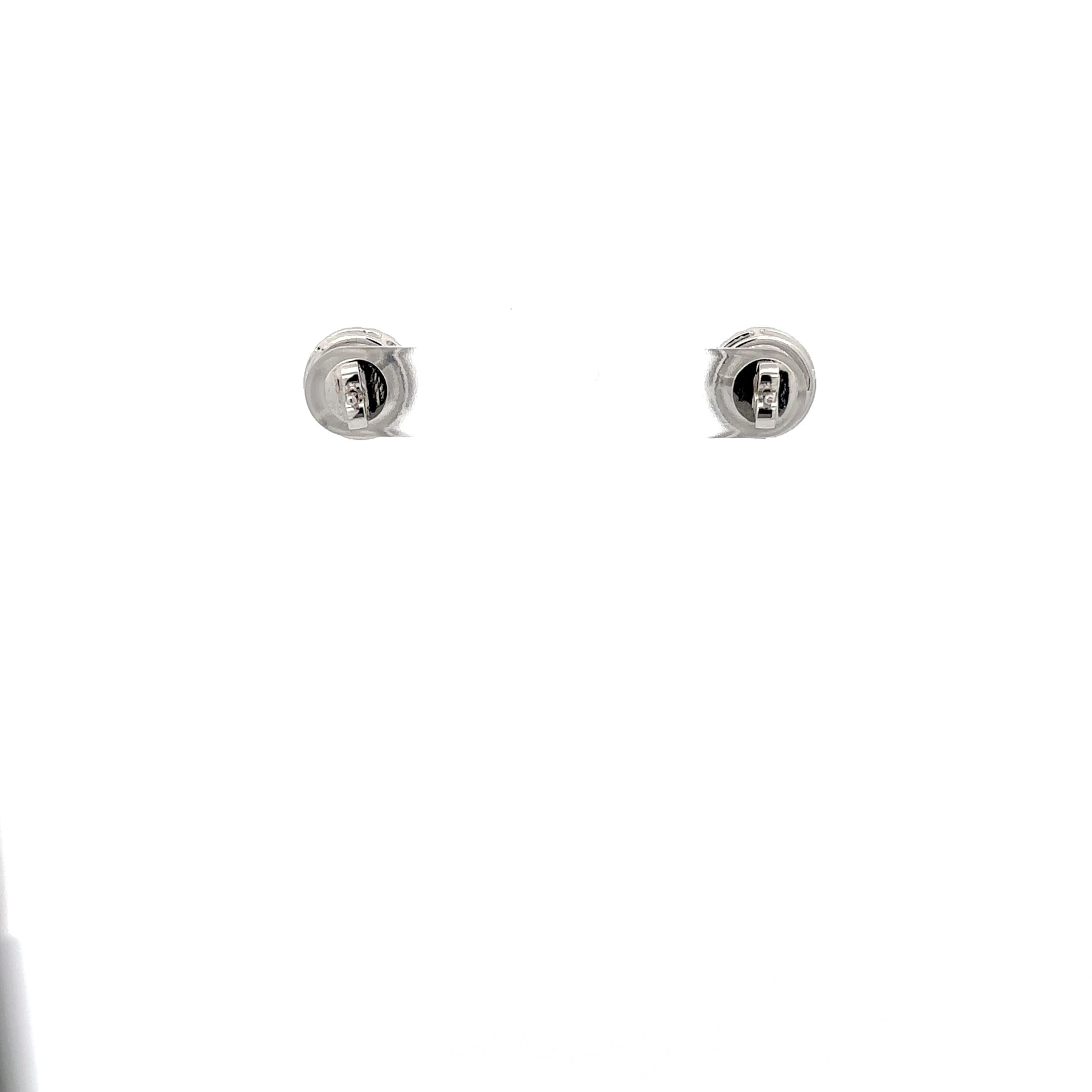 Diamond Stud Earrings in White Gold Plated Silver 4