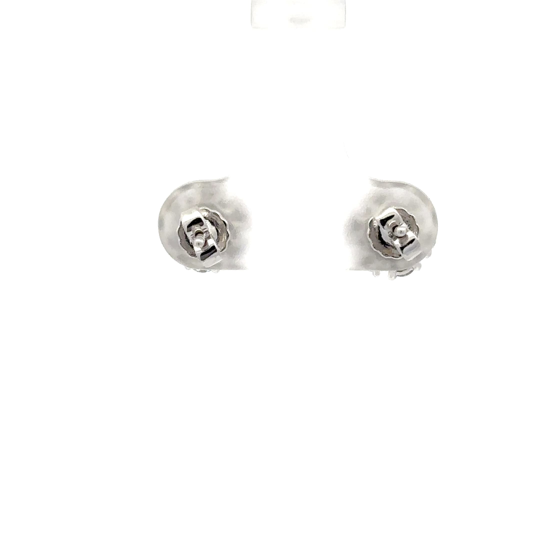 White Gold Stud Earrings with Round Brilliant Diamonds 9