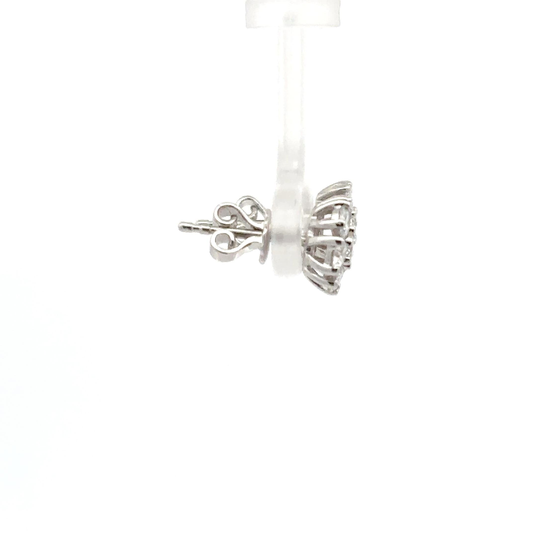 White Gold Stud Earrings with Round Brilliant Diamonds 10